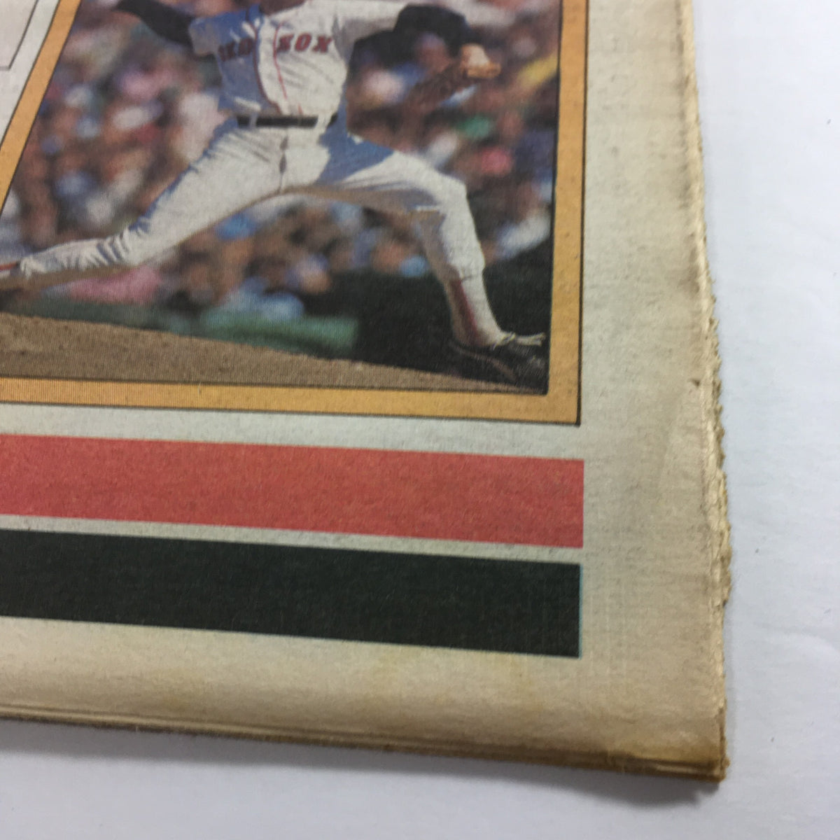 Close-up of Boston Red Sox Ace Roger Clemens' feature in VTG The Sporting News December 15 1986, showcasing his moment on the field.