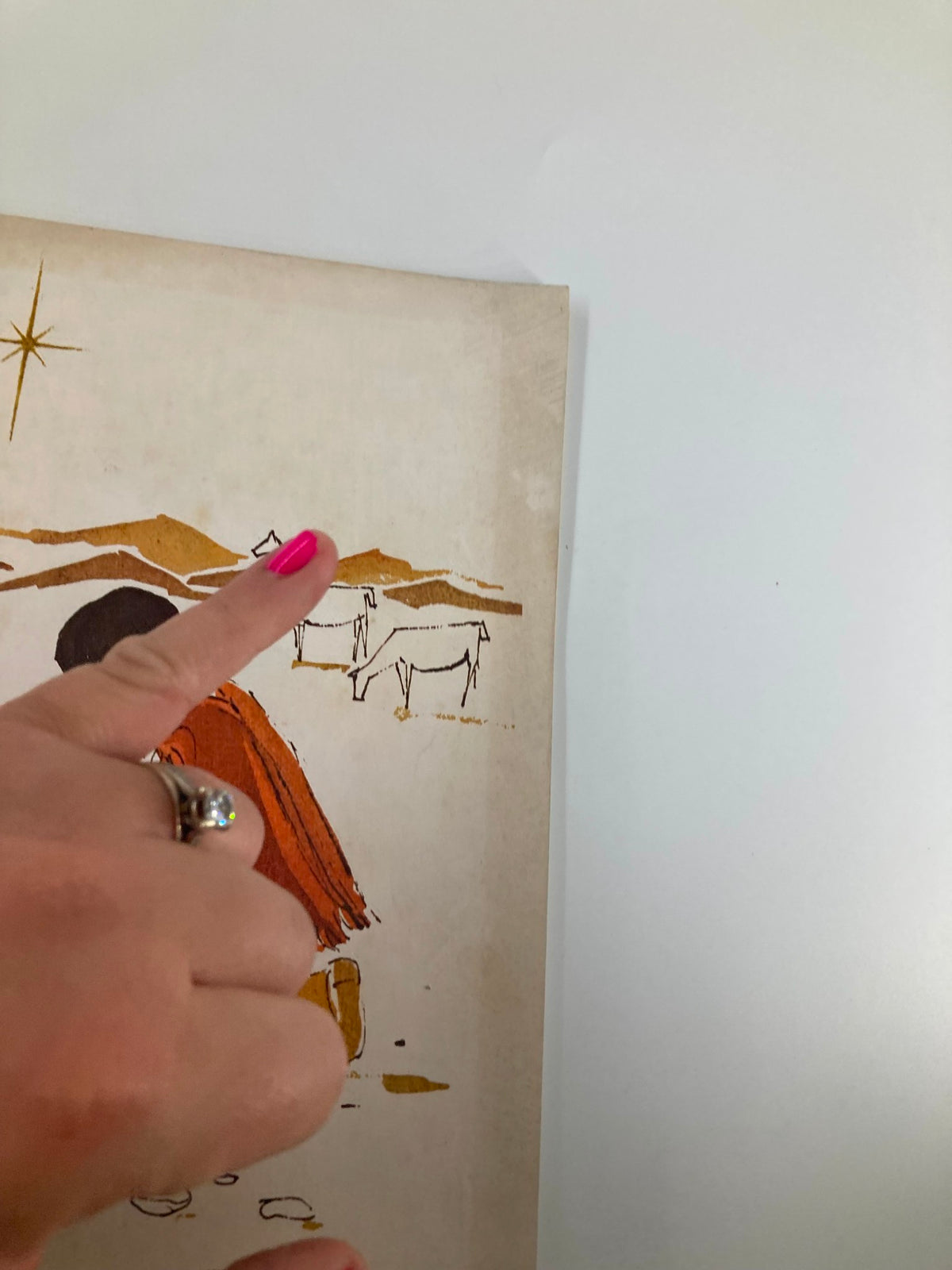 Close-up of the VTG Christian Living Magazine December 1966 cover highlighting a boy praying, with finger pointing at the star background.