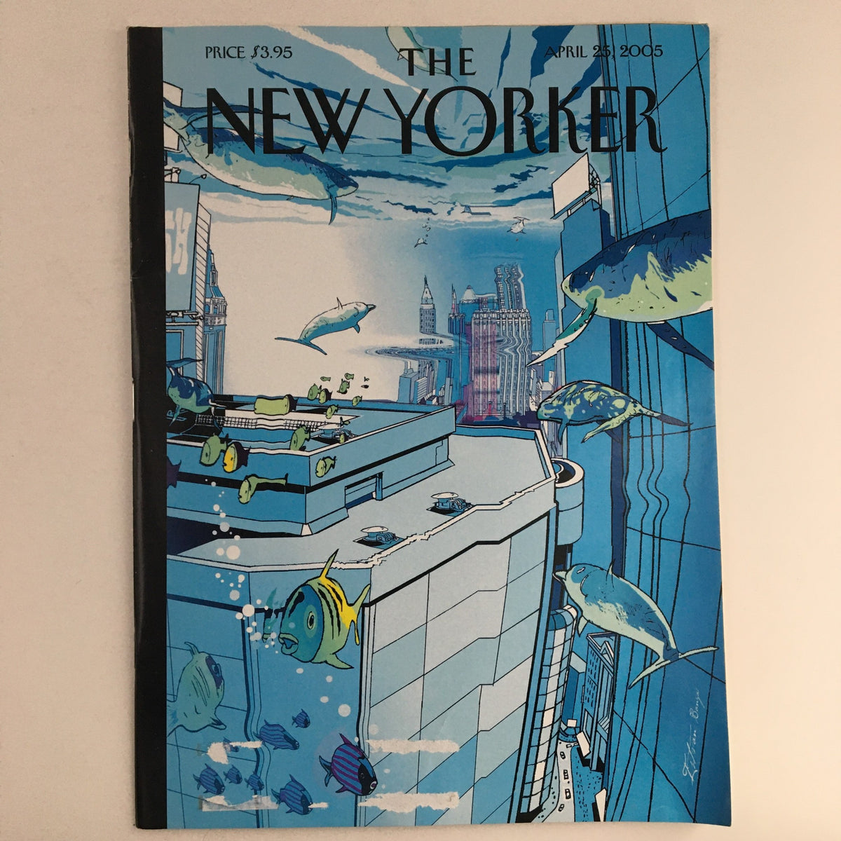 The New Yorker Full Magazine April 25, 2005 featuring cover artwork 'Underwater' by Istvan Banyai with a vibrant blue and underwater theme.