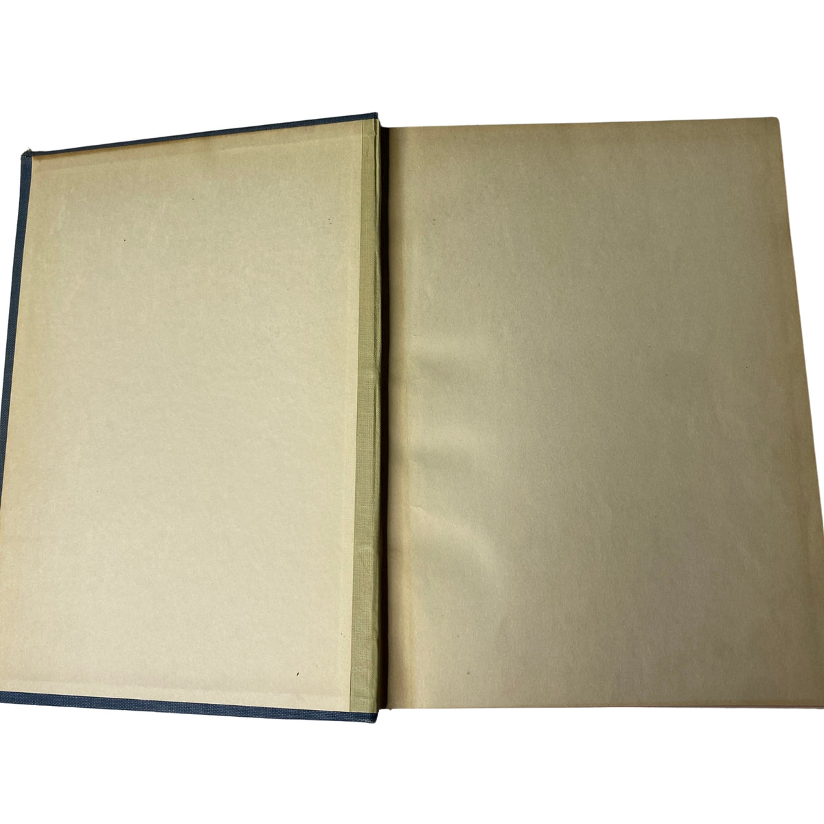 Interior view of the empty pages inside the Time Magazine library bound volume titled 'Time Magazine Library Bound Jan 12-March 30, 1931 Mahatma Gandhi Charlie Chaplin'. Unused pages showcase the pristine condition of this early Depression-era magazine collection.