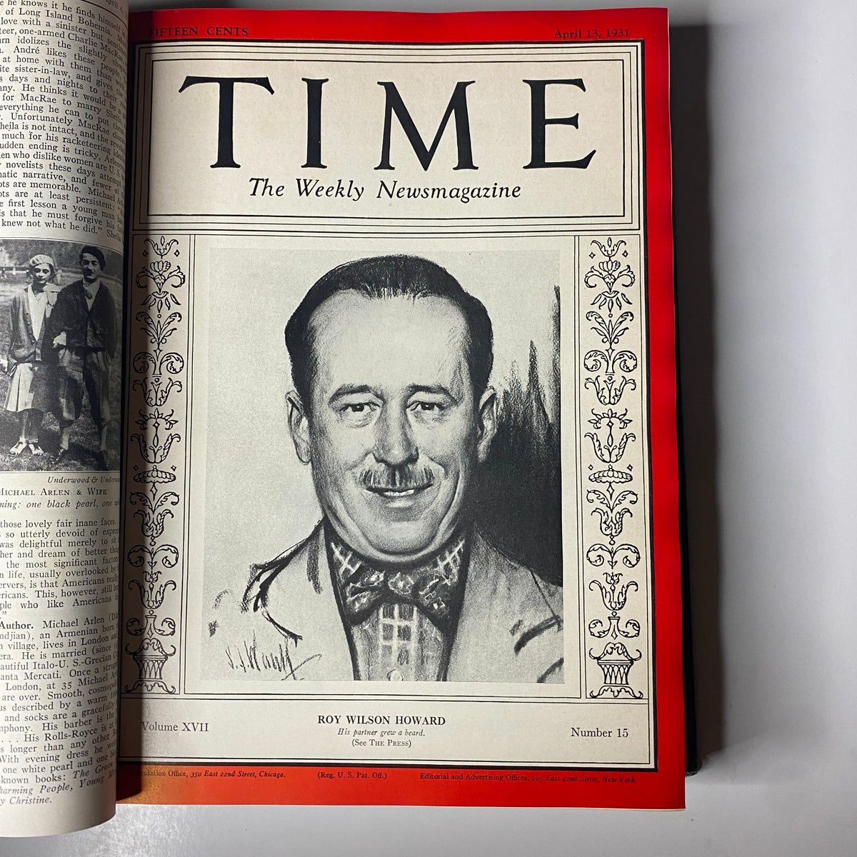 Cover of Time Magazine from April 13, 1931, highlighting Roy Wilson Howard.