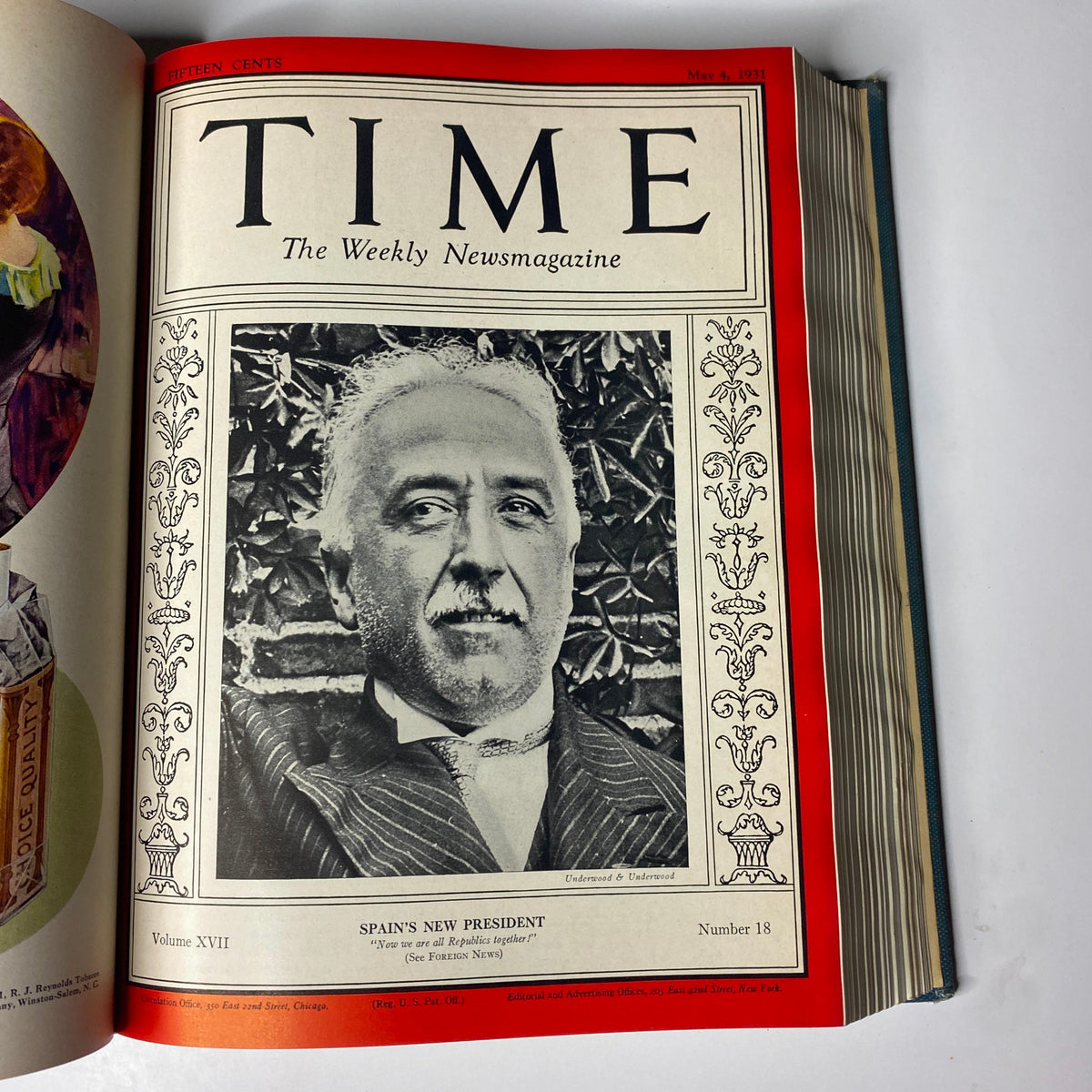 Cover of Time Magazine from May 4, 1931, showcasing Spain's new president.