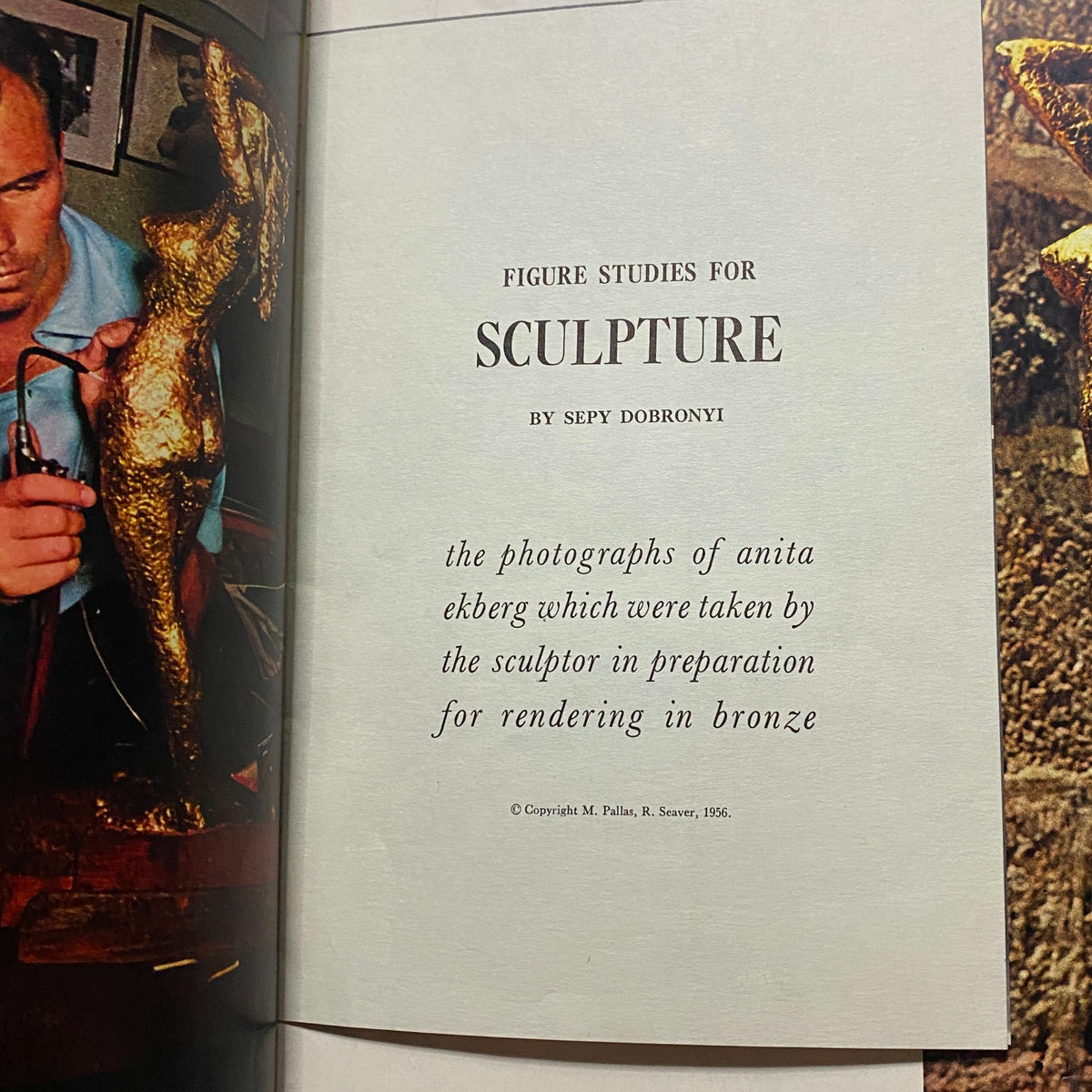 Inside page of the VTG Playboy Magazine August 1956 showcasing figure studies for sculpture by Sepy Dobronyi.