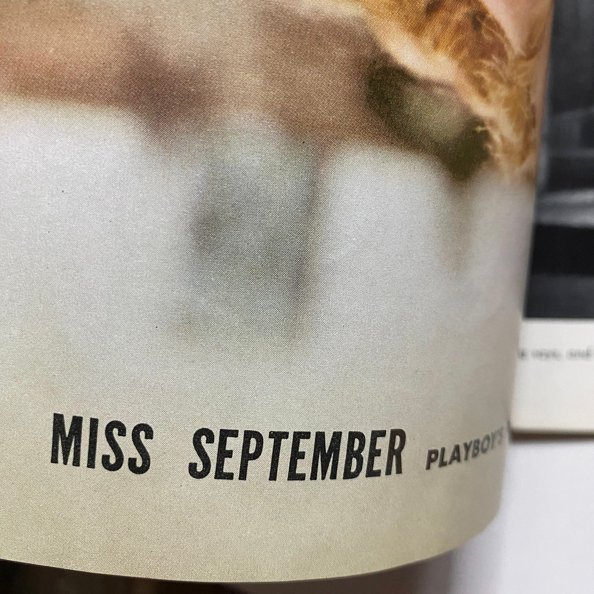 Close-up of the centerfold labeled 'Miss September' from VTG Playboy Magazine September 1958, highlighting Teri Hope.