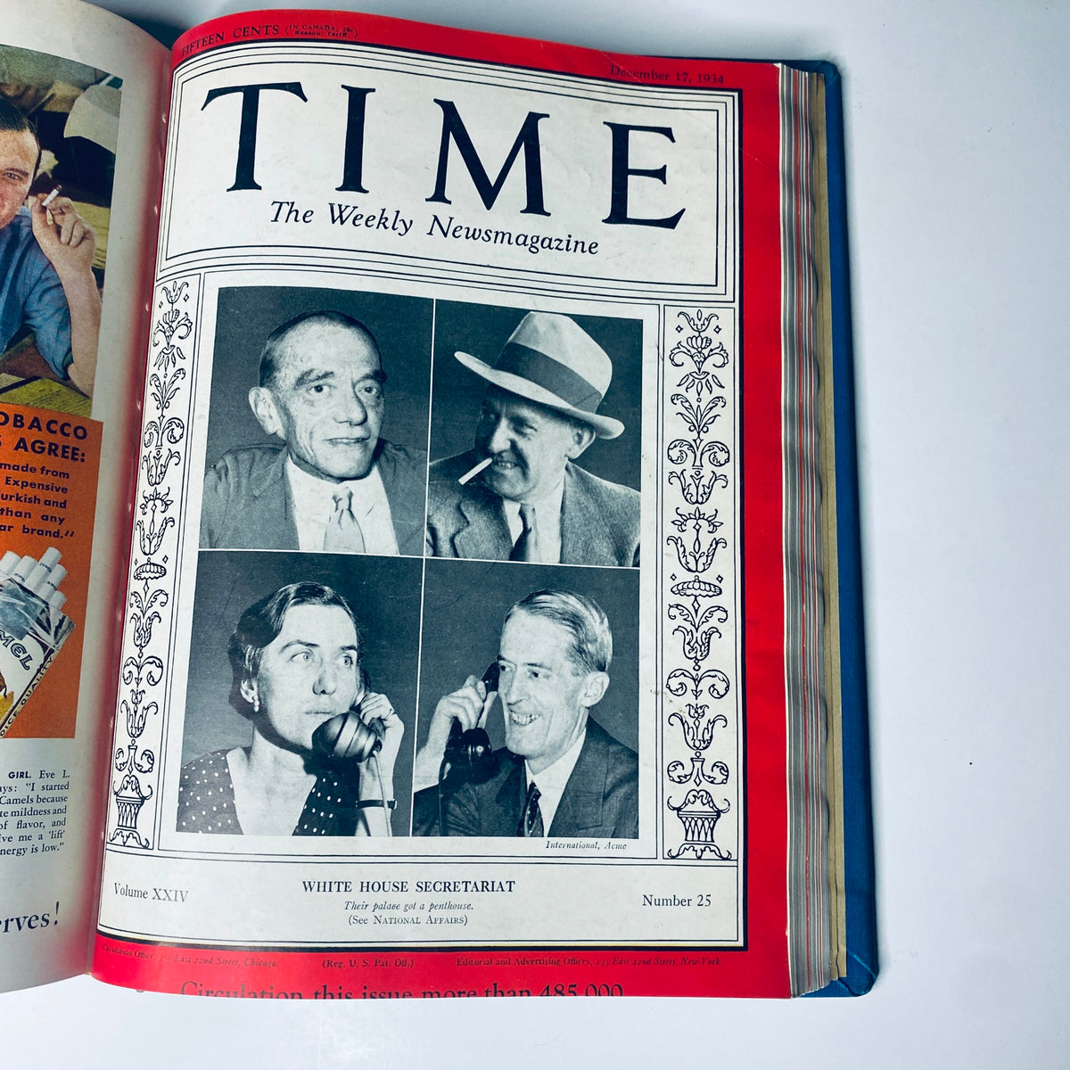 Time Magazine, December 17, 1934 cover depicting the White House Secretariat, featuring notable figures of that era, under the title 'TIME - The Weekly Newsmagazine'.