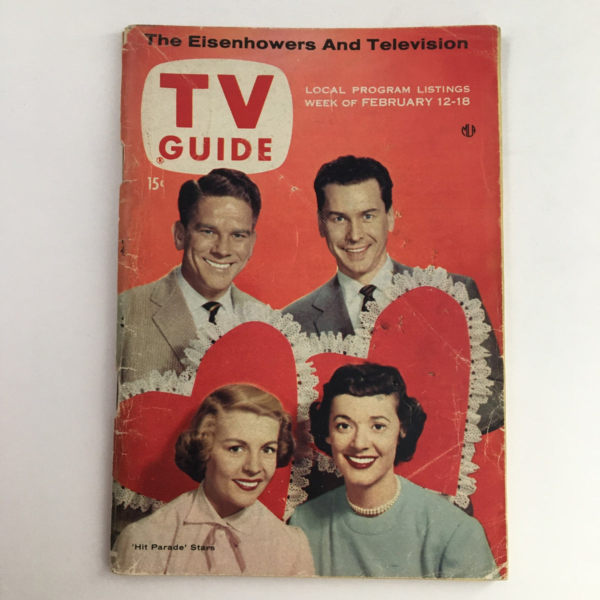 Cover of TV Guide Magazine February 12 1955 featuring Hit Parade Stars, showcasing local program listings for the week of February 12-18.