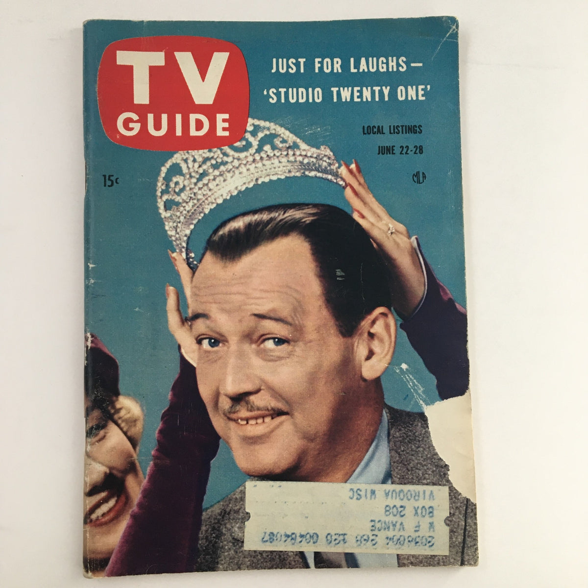 TV Guide Magazine June 22 1957 cover featuring actor Jack Palance with a crown, Wisconsin Edition.