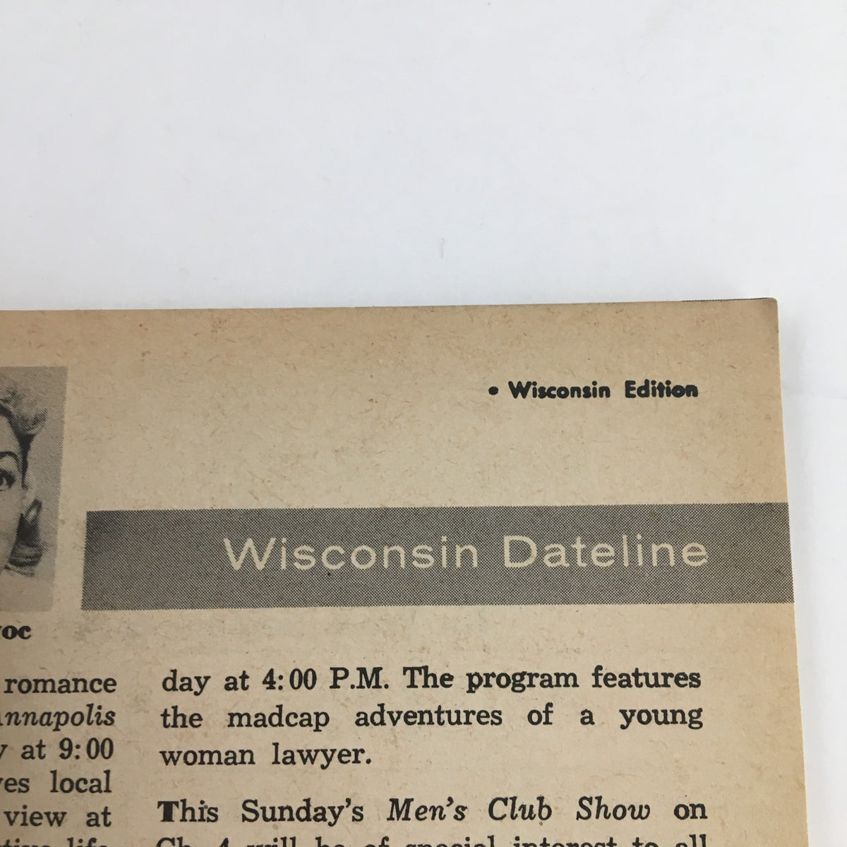 Back cover of TV Guide Magazine February 23, 1957, featuring the Wisconsin Edition header and details about local programming.