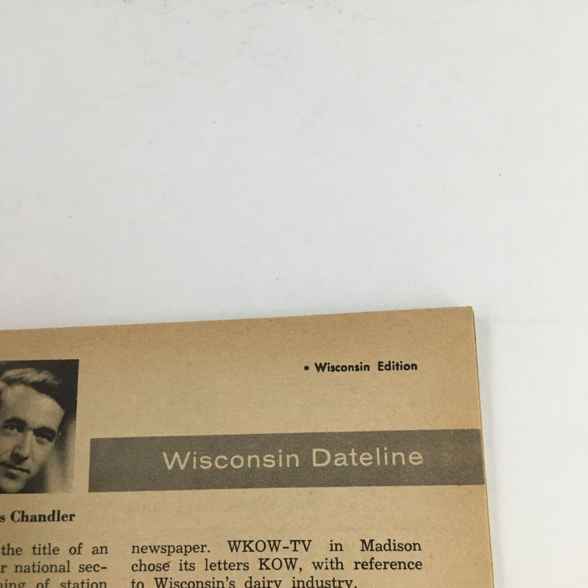 Wisconsin Dateline section from TV Guide Magazine March 30 1957, featuring information on local television stations and the magazine's Wisconsin Edition.