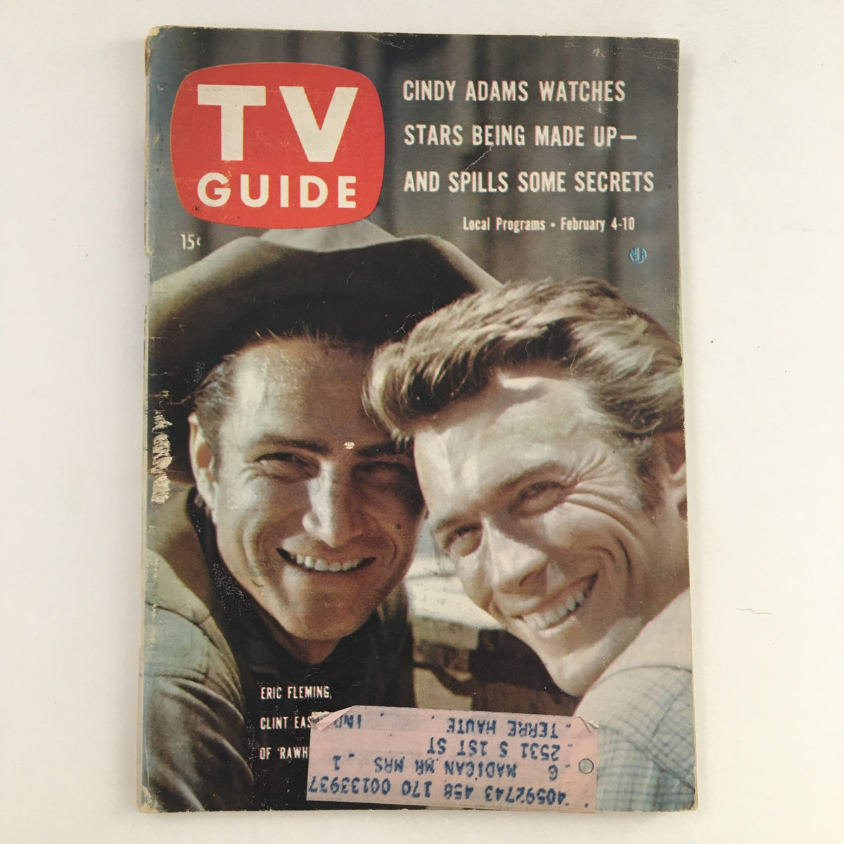 TV Guide Magazine February 4 1961 featuring Eric Fleming and Clint Eastwood on the cover, showcasing vintage television history.