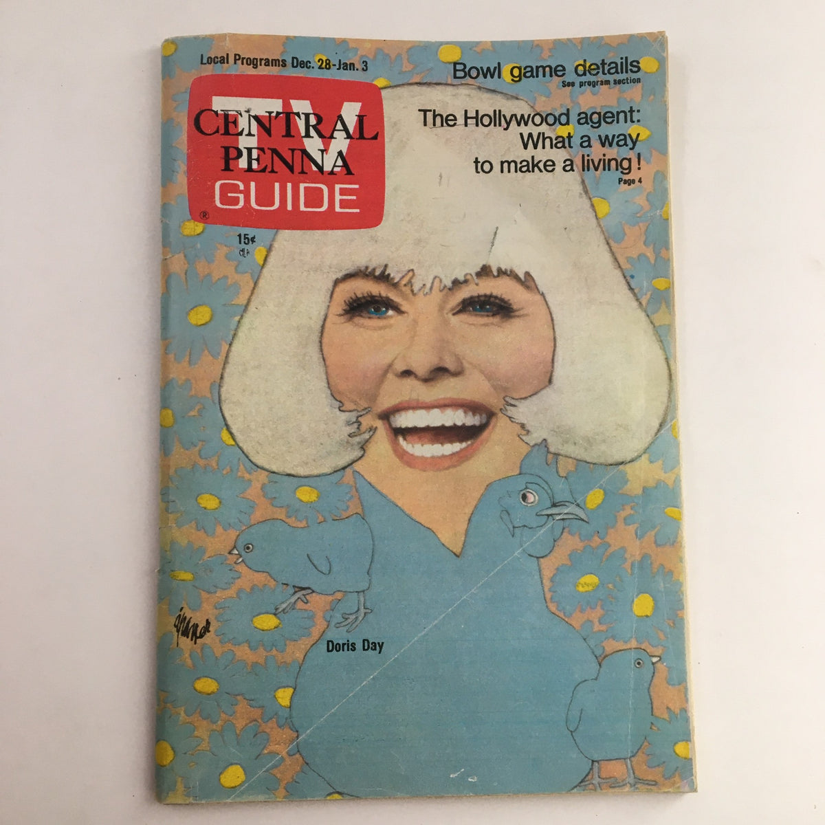 Cover of TV Guide Magazine December 28 1968 featuring Doris Day, Central Pennsylvania Edition, with a colorful floral design and cheerful illustration.