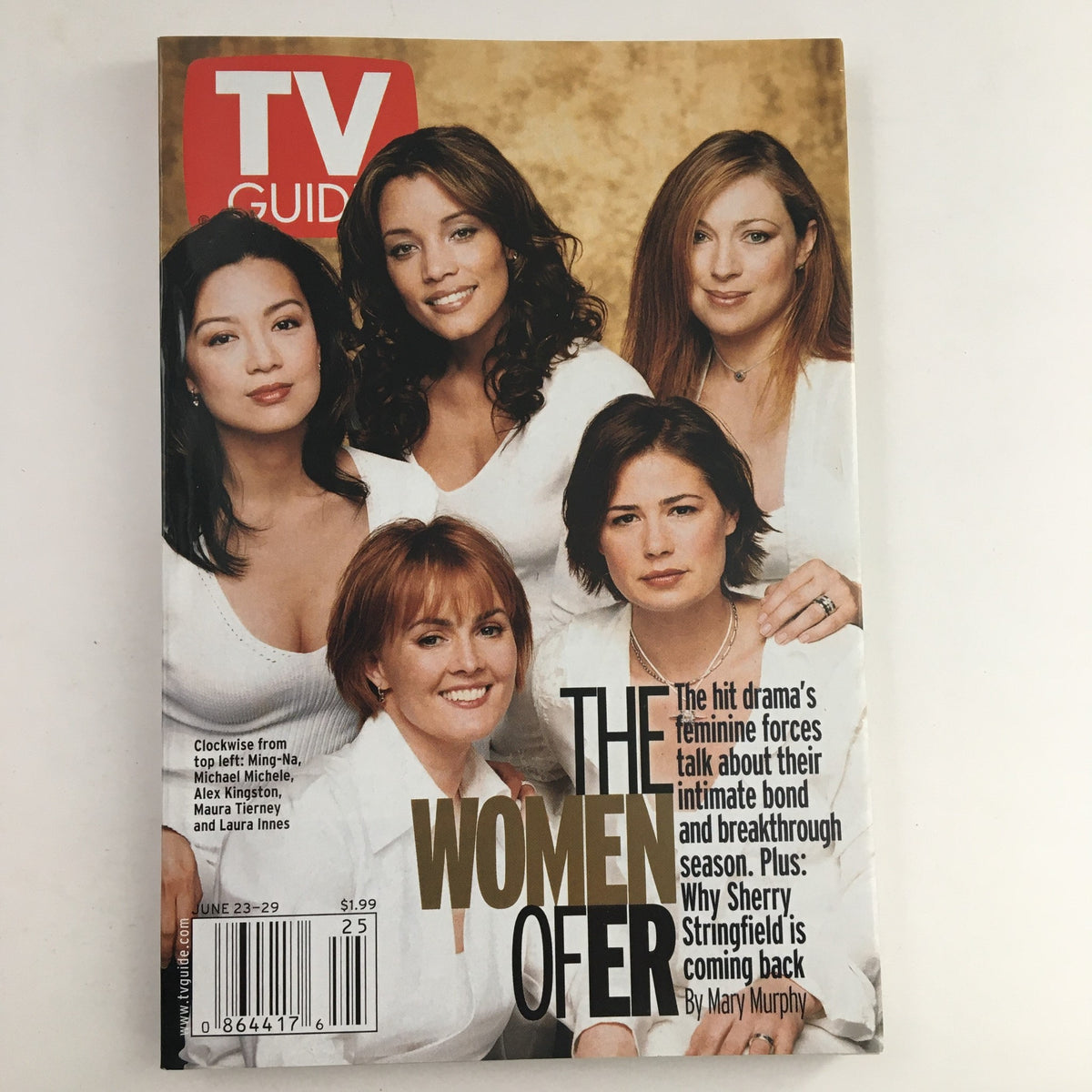 TV Guide Magazine June 23 2001 Women of ER cover featuring five leading actresses from the series, highlighting their roles and contributions to the iconic medical drama.