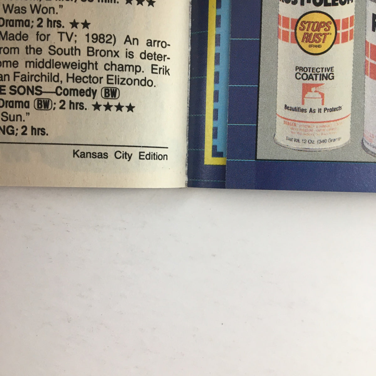 Page from TV Guide Magazine April 9 1988 noting the Kansas City Edition and listing television programming and reviews.