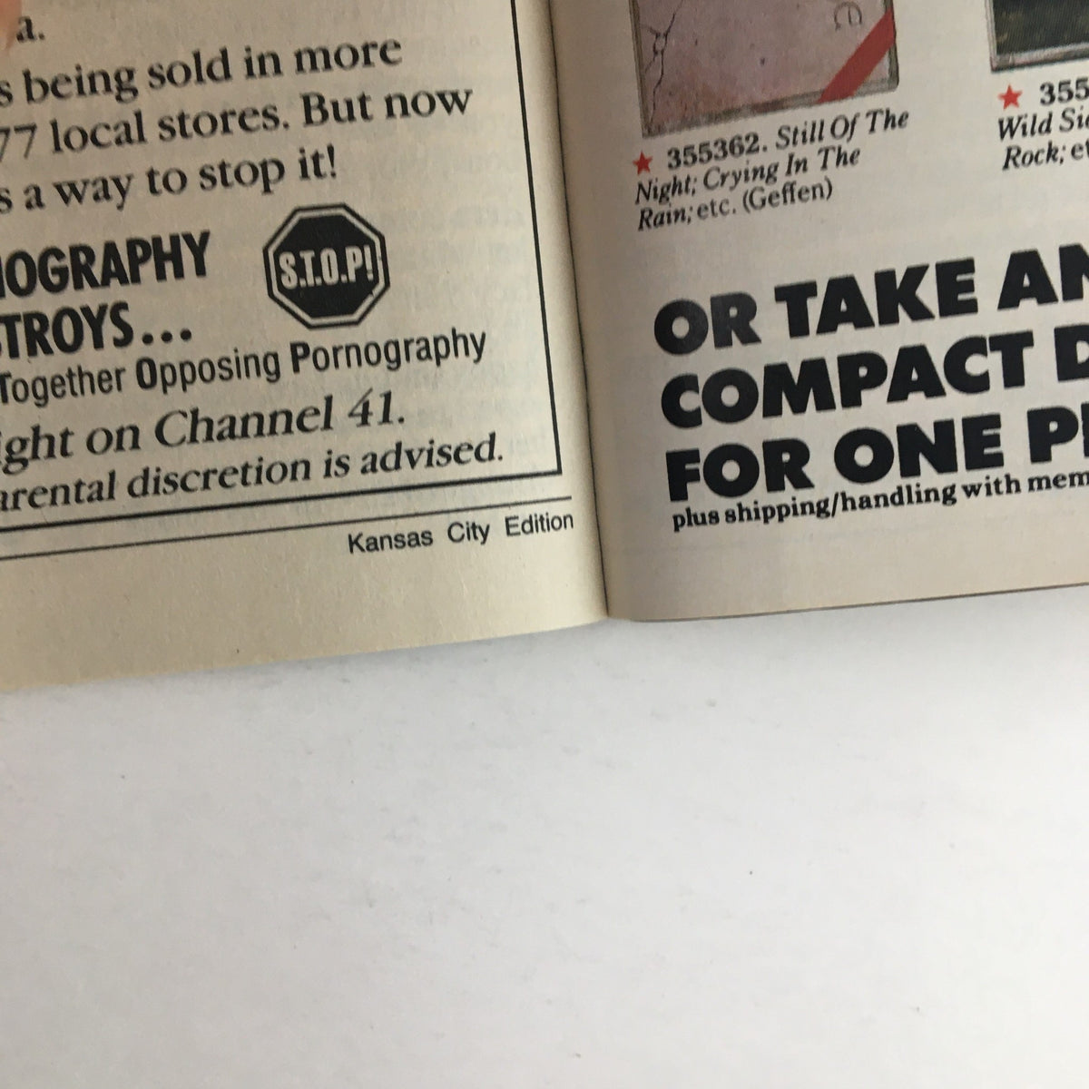 Advertisement from TV Guide Magazine Kansas City Edition dated October 24, 1987 featuring promotions and local news, showcasing the magazine's role in providing viewing information.