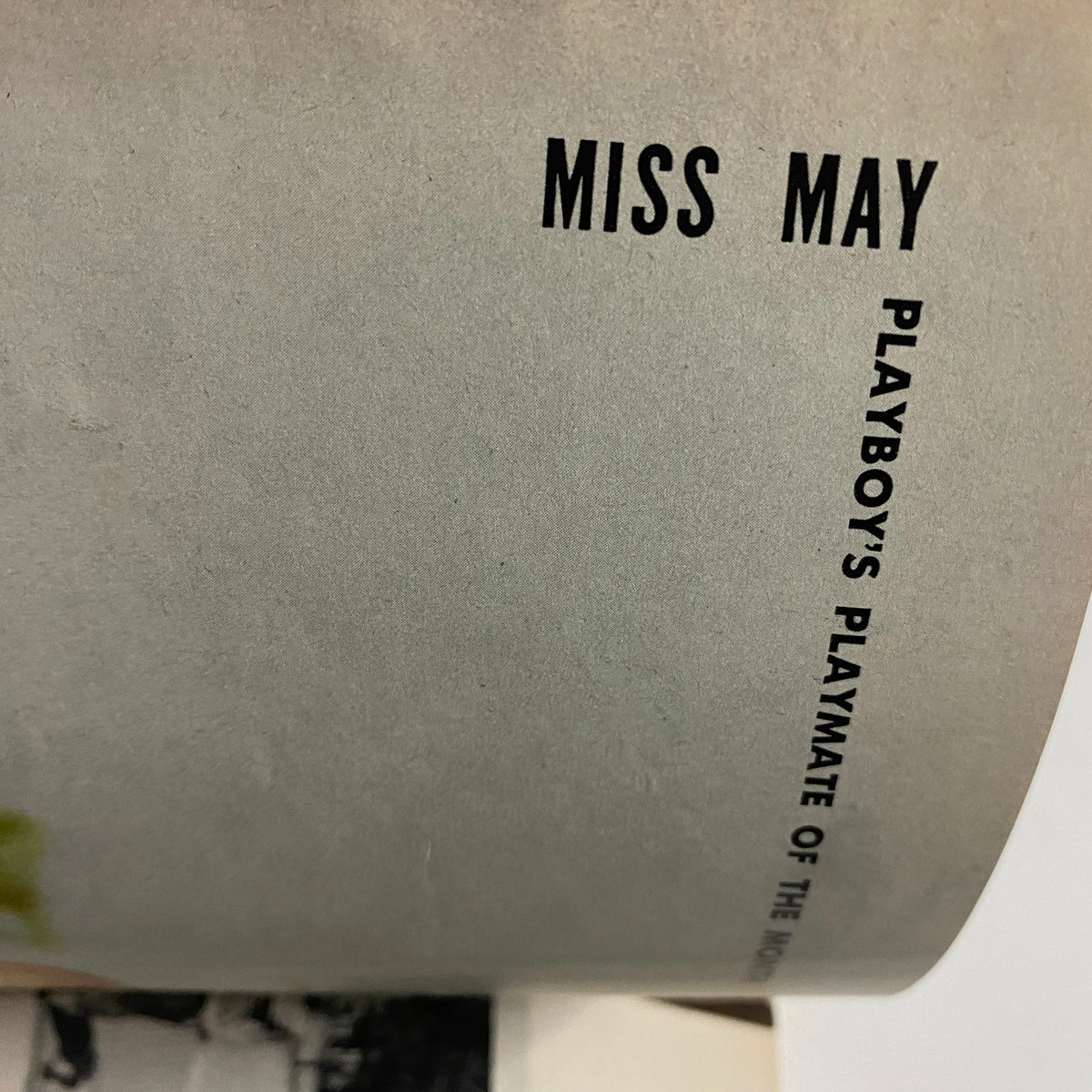 VTG Playboy Magazine May 1956, showing the page labeled 'MISS MAY' indicating the Playmate of the Month, highlighting historic vintage Playboy content.