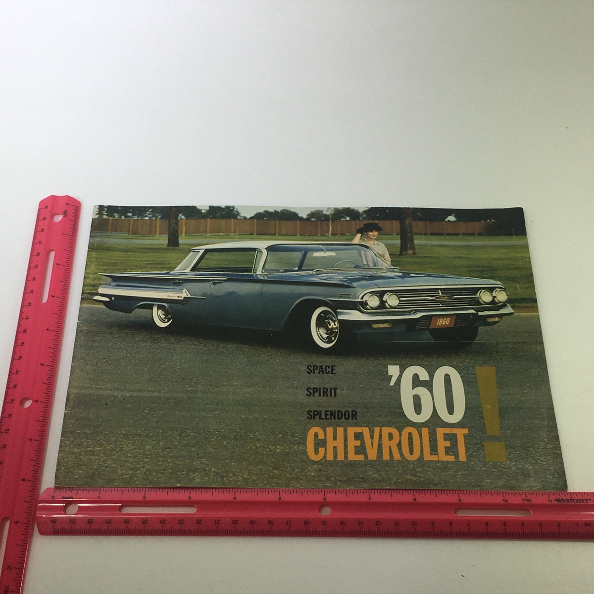 VTG 1960 Chevrolet Space Spirit Splendor Car Auto Brochure showcasing a classic 1960 Chevrolet vehicle, featuring vintage design and style elements, perfect for collectors and automotive enthusiasts.