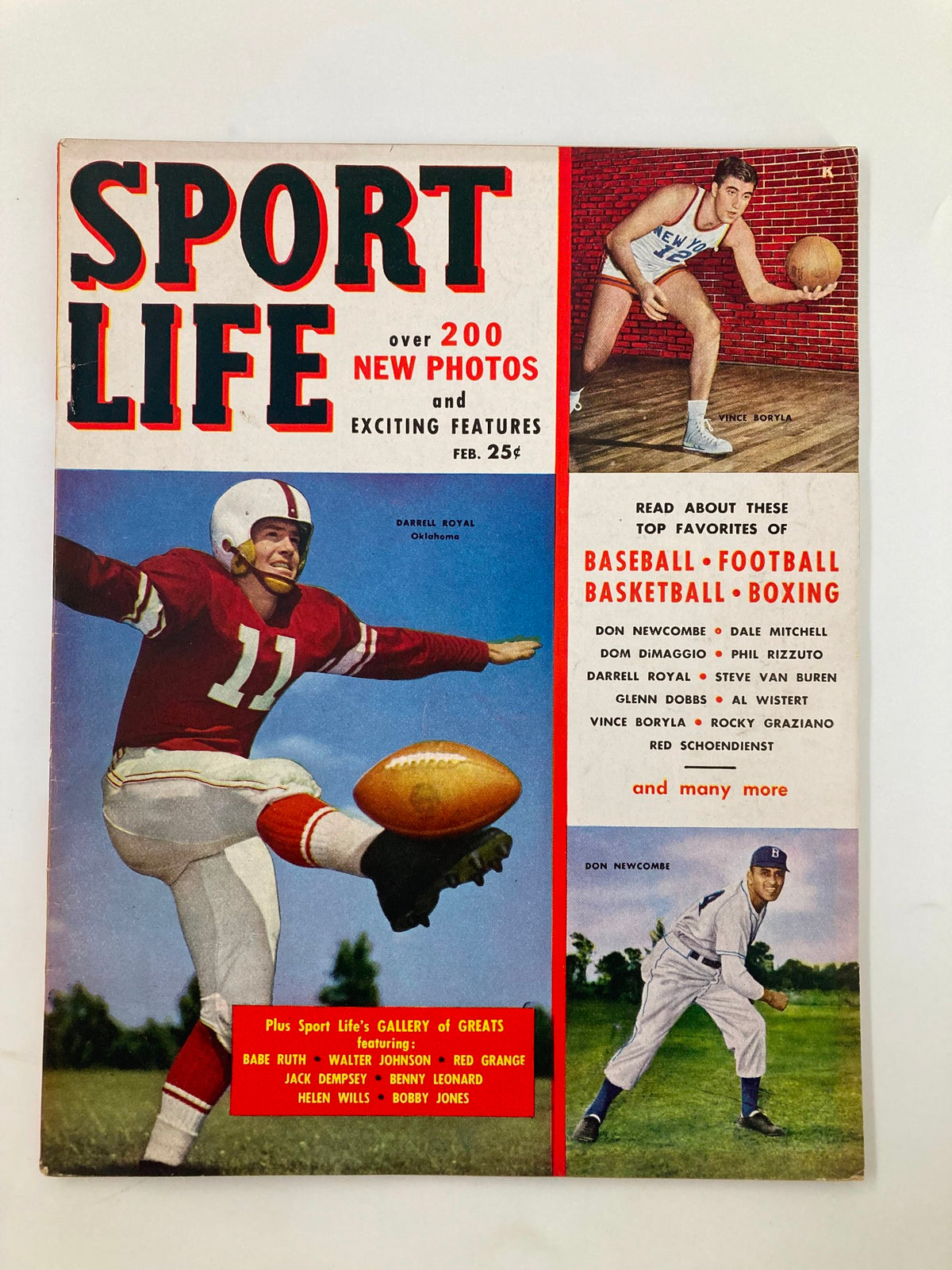 Vintage Sport Life Magazine February 1950 Vol III #3 Darrell Royal Oklahoma No Label
