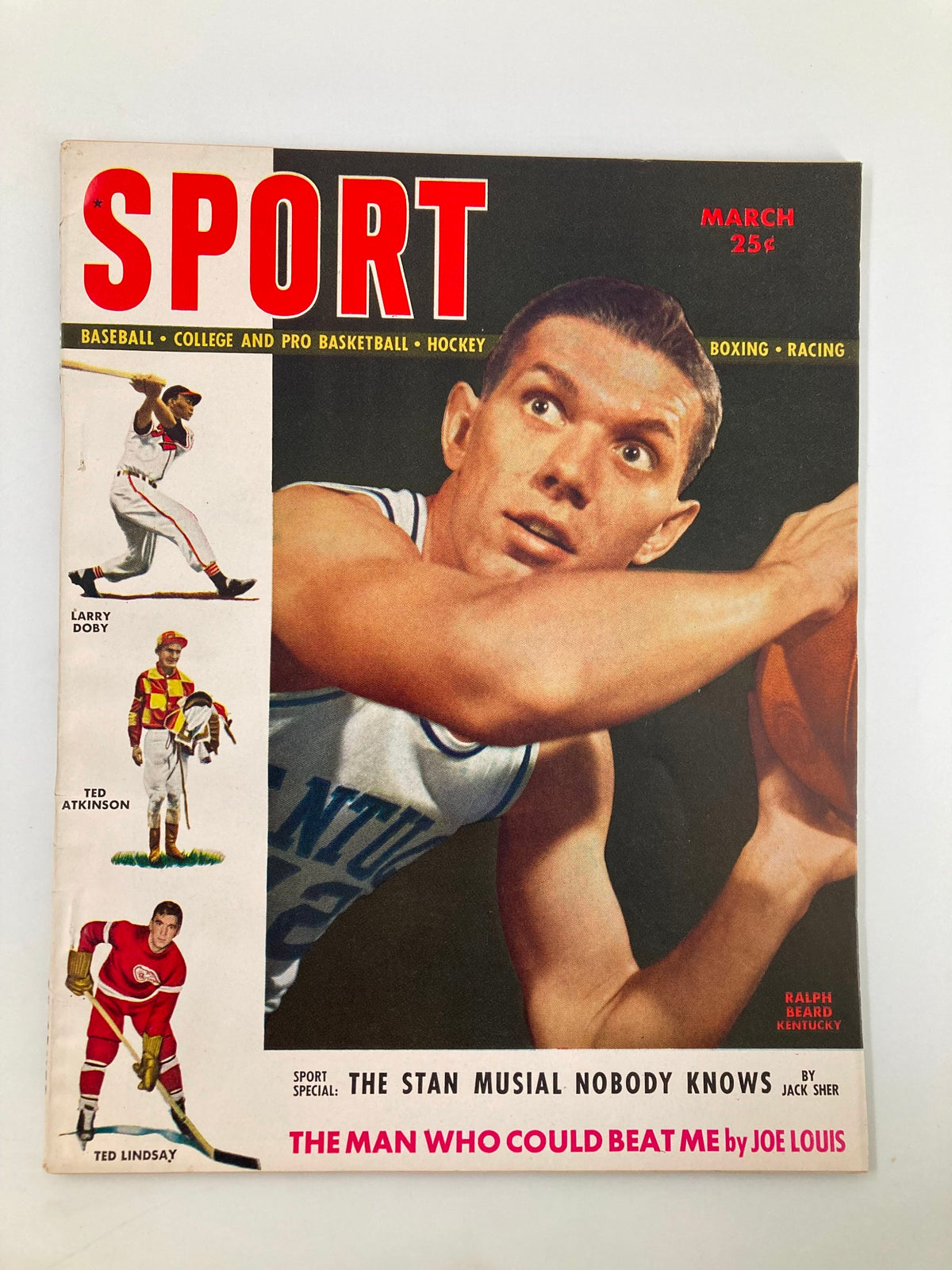 VTG Sport Magazine cover from March 1949 featuring Ralph Beard of Kentucky, showcasing basketball and sports history with bold red title.