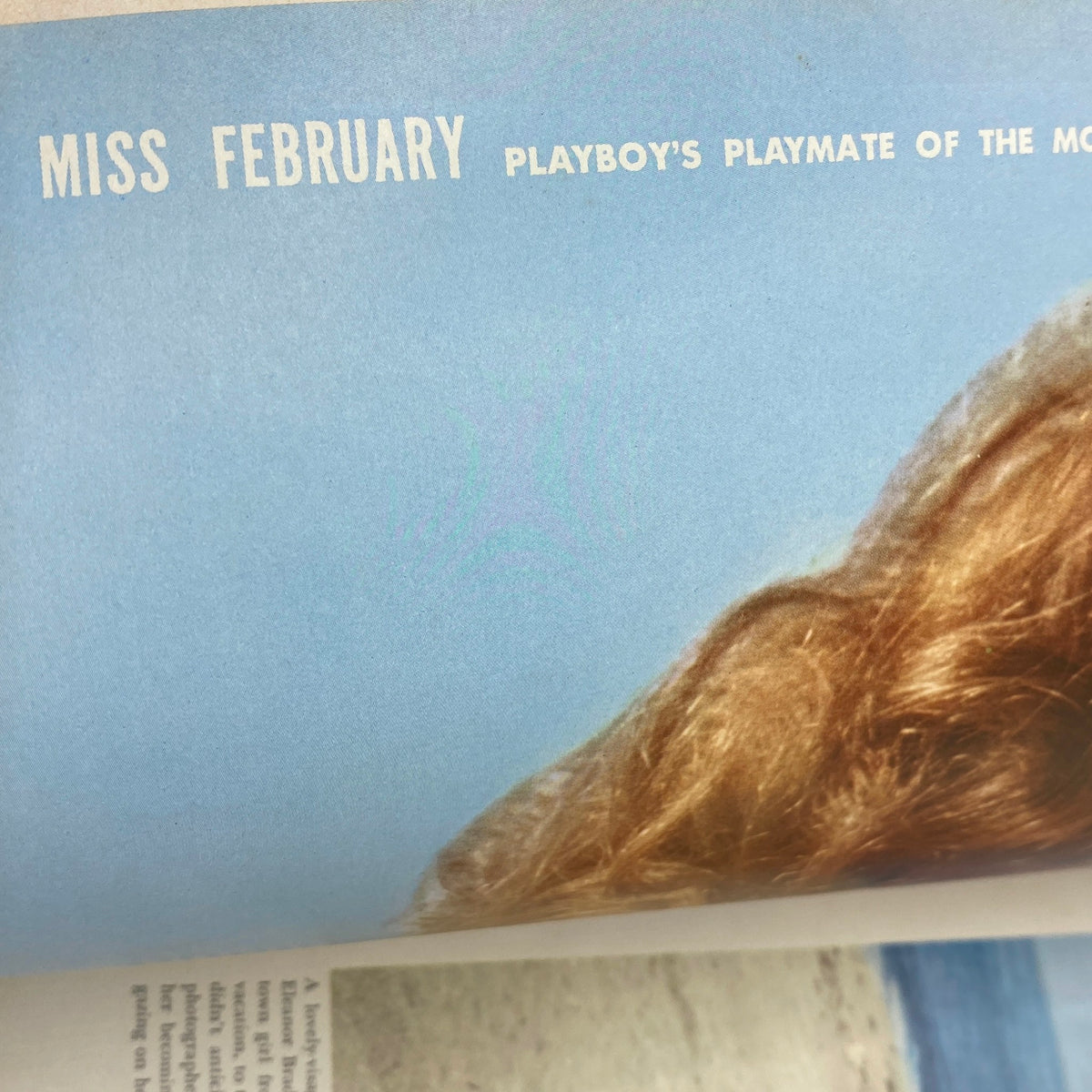 VTG Playboy Magazine February 1959 featuring Miss February, Playmate Eleanor Bradle on the cover with a blue background.