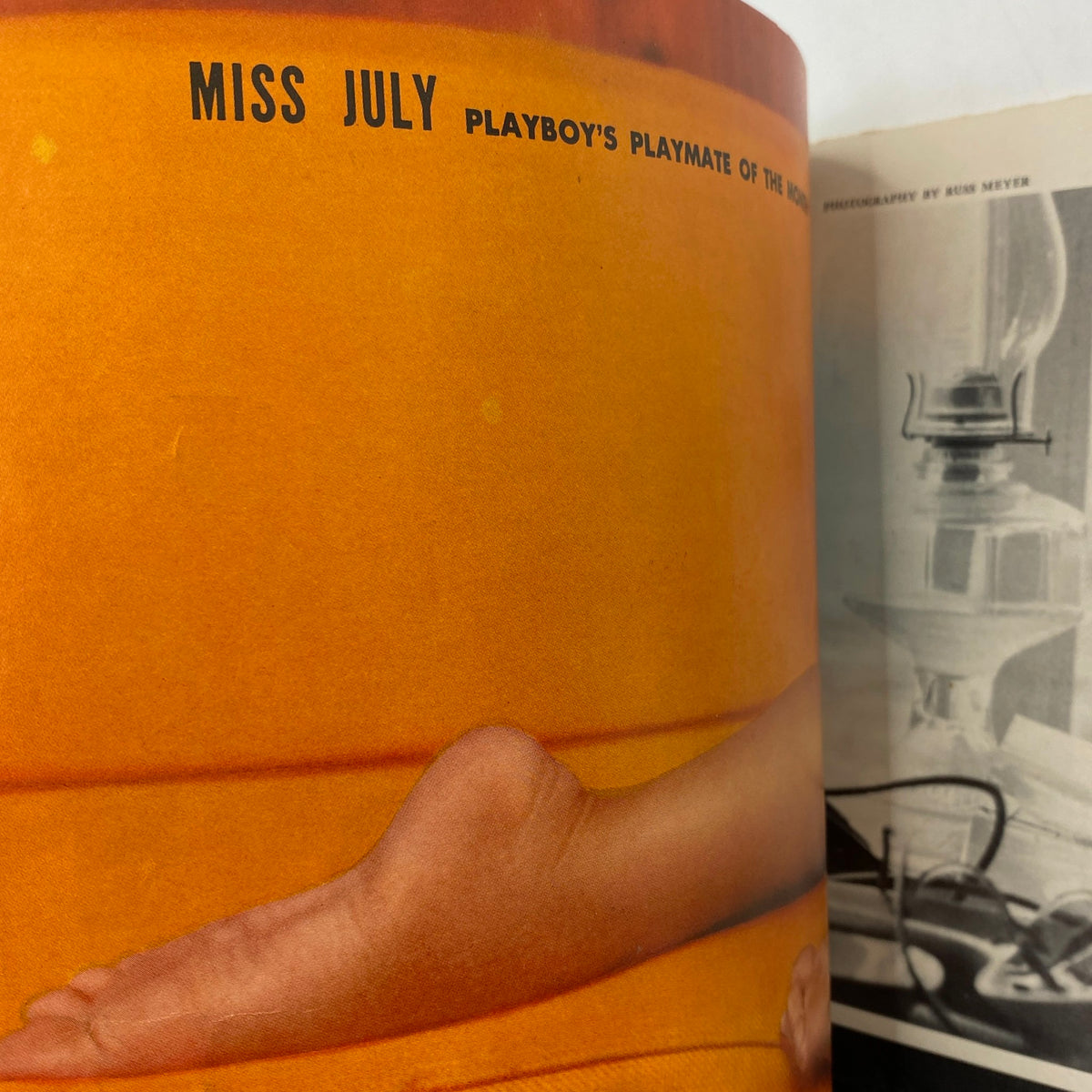Interior page of VTG Playboy Magazine July 1959 showcasing the Playmate of the Month feature highlighting Yvette Vickers.