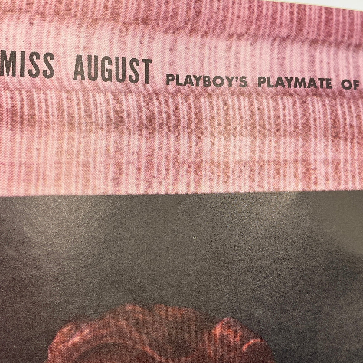 VTG Playboy Magazine August 1959 highlighting Playmate Clayre Peters with title 'Miss August' prominently displayed.