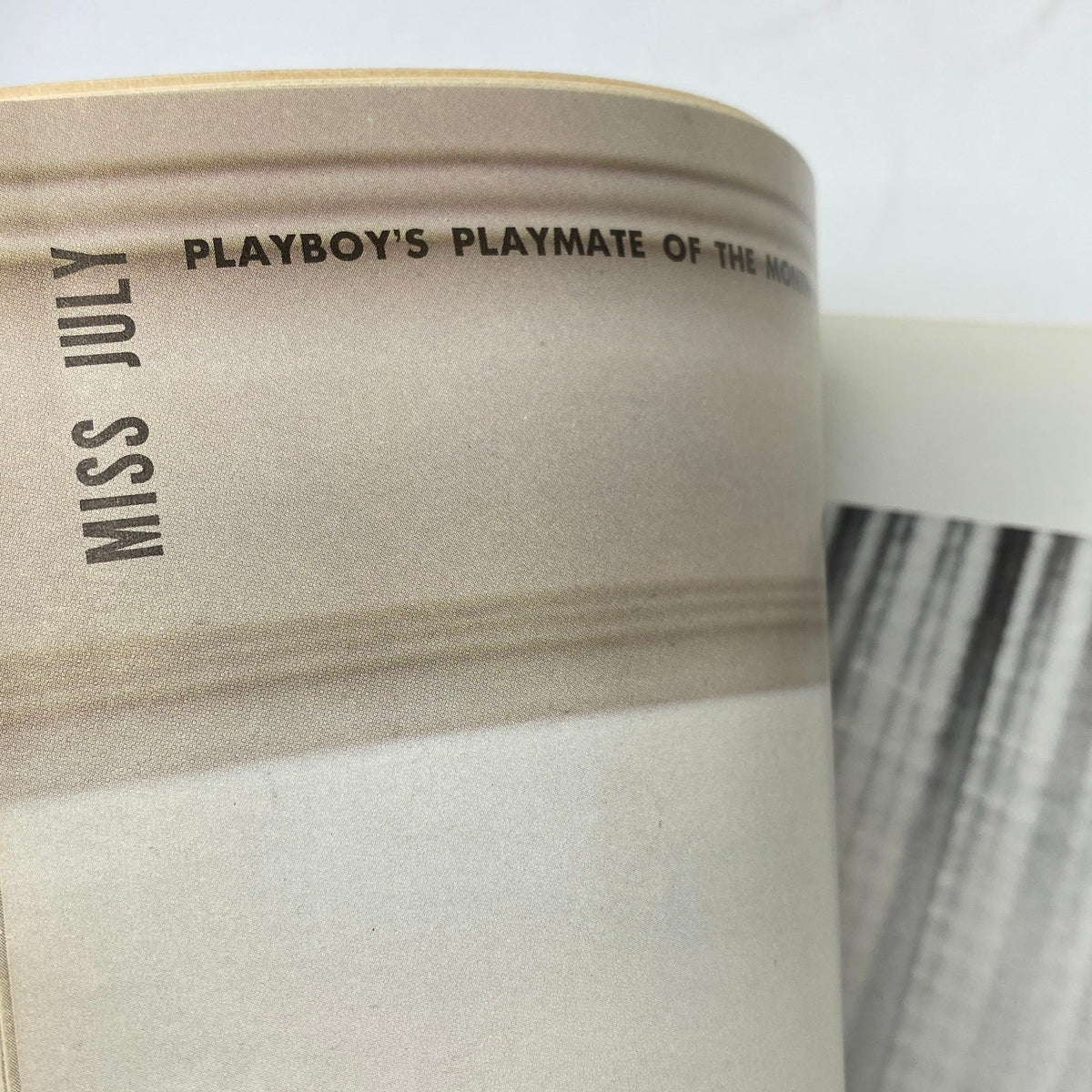 Interior page of VTG Playboy Magazine July 1962 highlighting 'Miss July' and featuring Playmate Unne Terjesen.