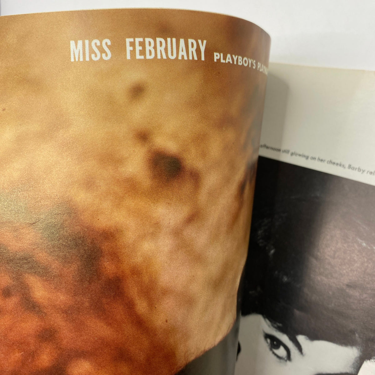 VTG Playboy Magazine February 1961 featuring the title 'Miss February' on the centerfold page, showcasing vintage photography and editorial style.
