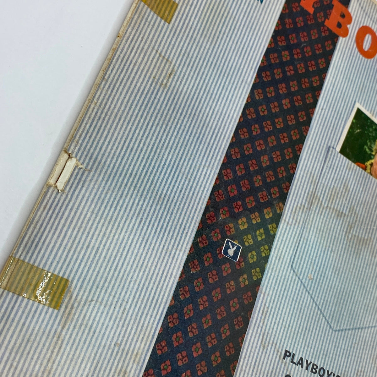 Close-up view of the VTG Playboy Magazine September 1958 cover highlighting the texture and age elements, featuring the magazine's iconic design.