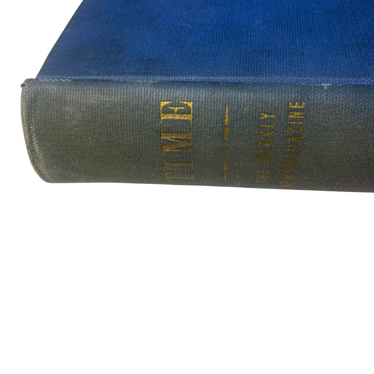 Time Magazine Library Bound January 4-March 28, 1932 - close-up view of the spine of the bound volume showing the title 'TIME' and details of the weekly issue.