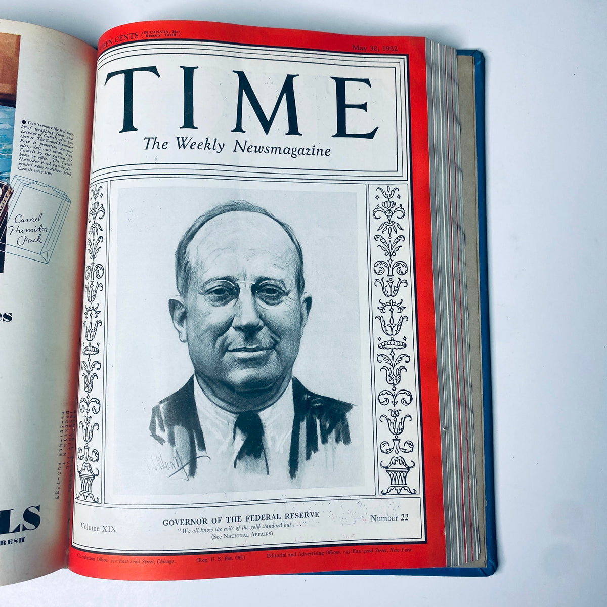 Cover of Time Magazine from May 30, 1932, featuring the Governor of the Federal Reserve, significant for its insights during economic turmoil.