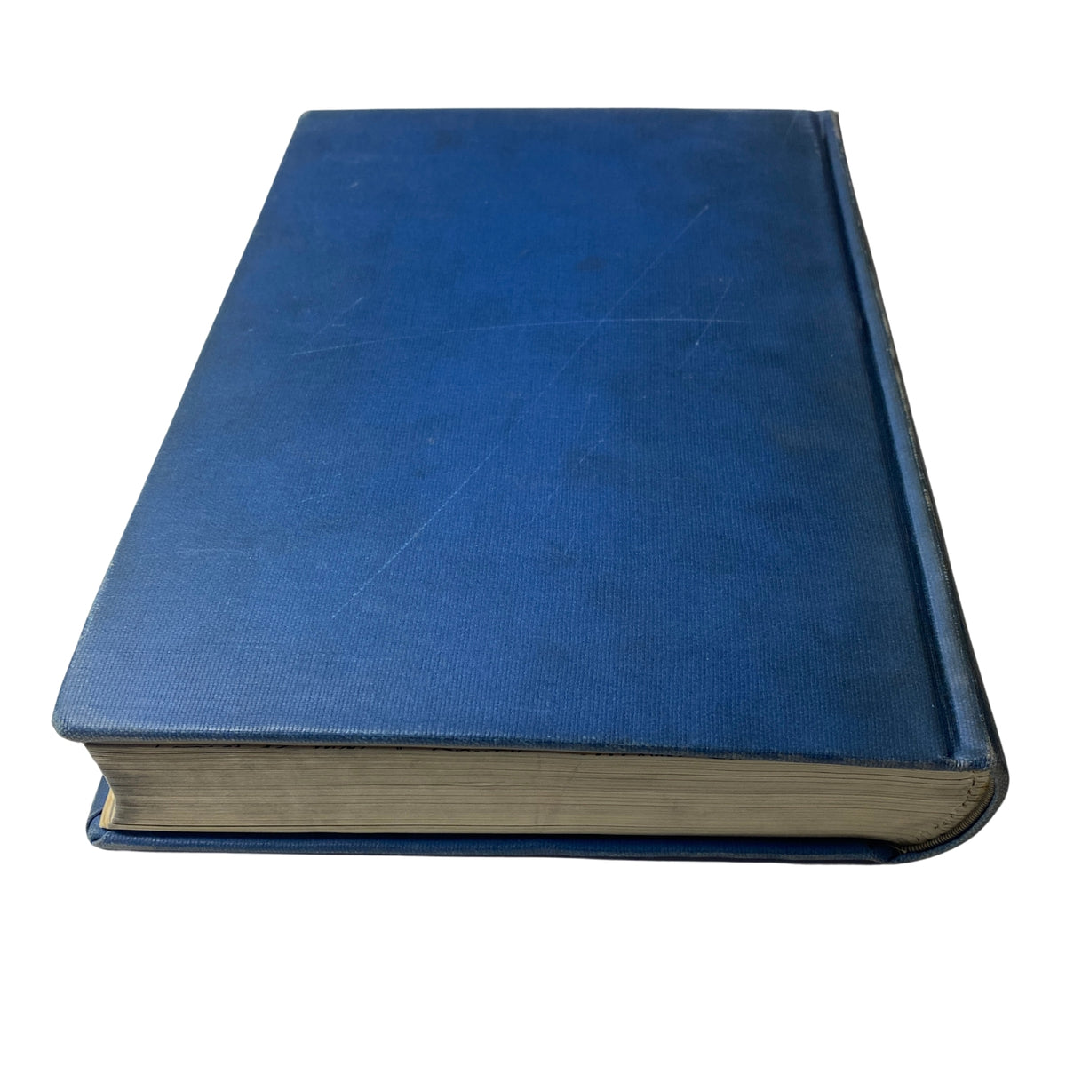 Top view of the Time Magazine Library Bound July 6 - September 28, 1936, showing a slightly worn blue cover and an intact structure.