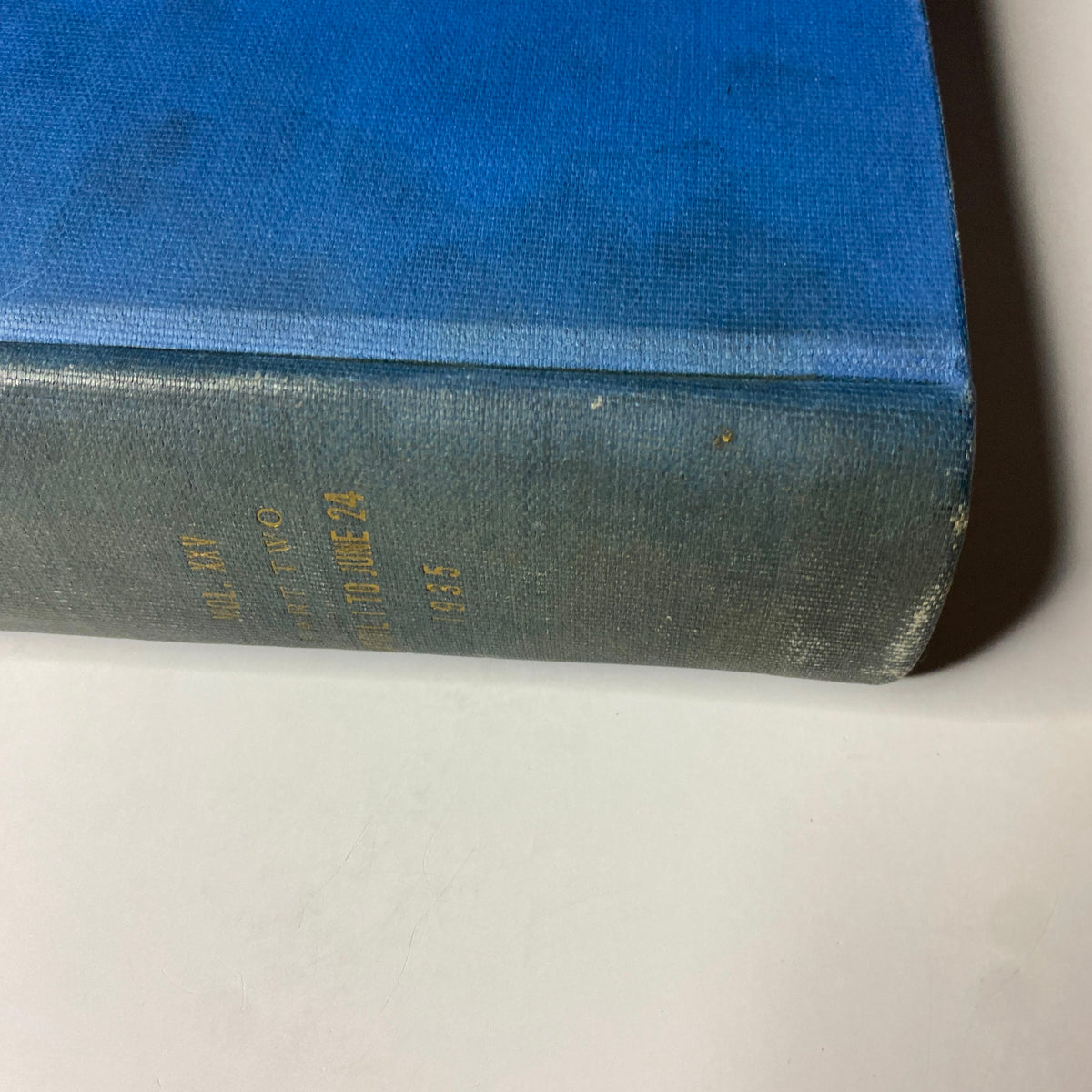 Time Magazine Library Bound April 1- June 24, 1935 Dizzy Dean - Detailed spine perspective showing wear and age.