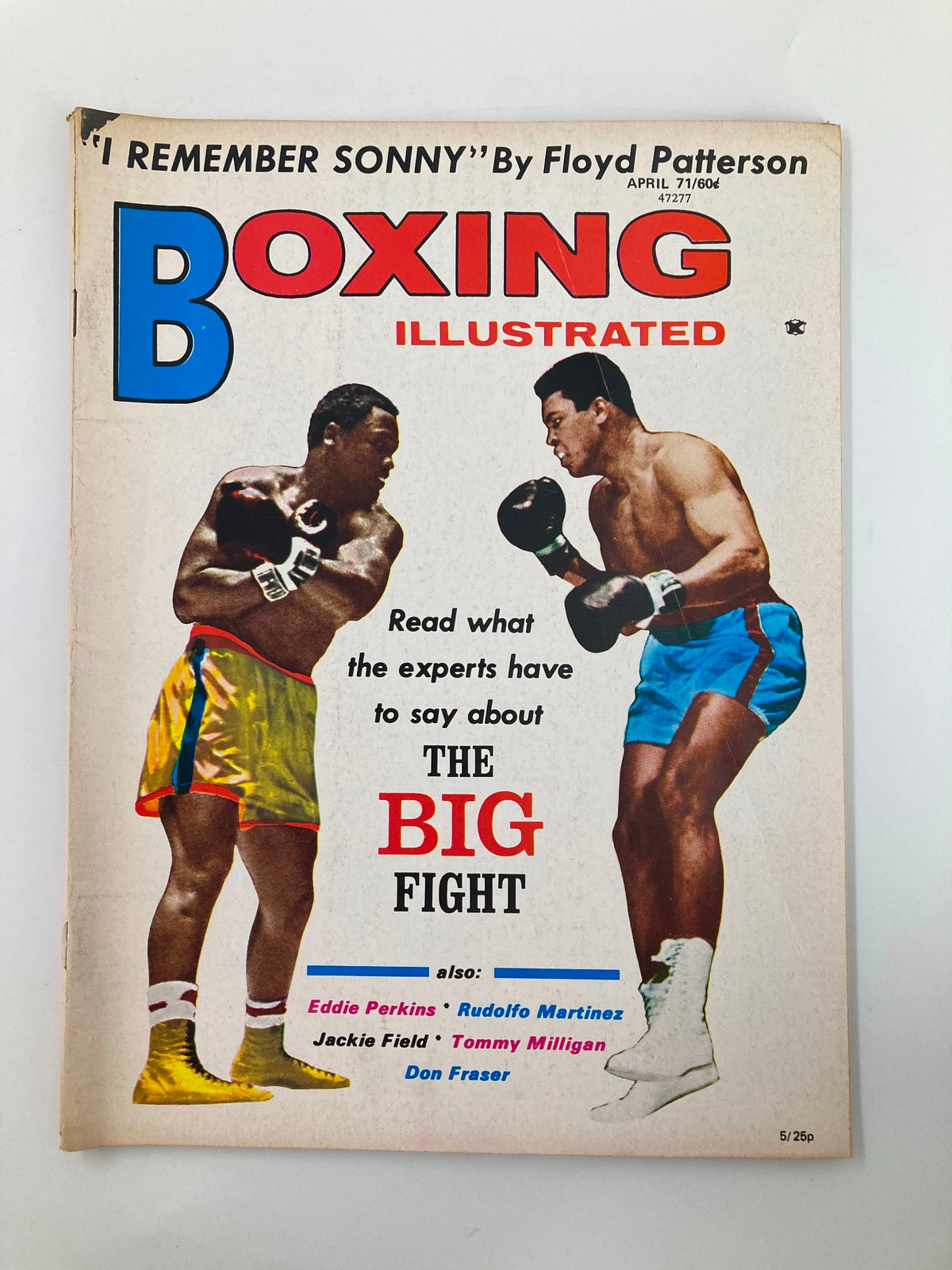 Cover of VTG Boxing Illustrated Magazine April 1971 featuring Muhammad Ali and Joe Frazier, showcasing their iconic boxing rivalry.