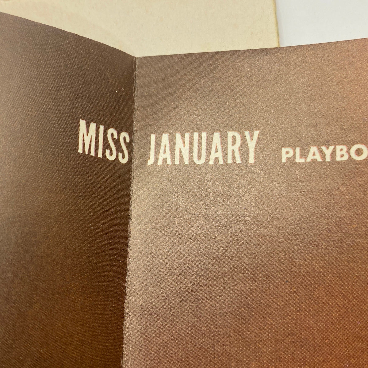 The title page of VTG Playboy Magazine January 1959 highlighting 'Miss January' with vintage design elements.
