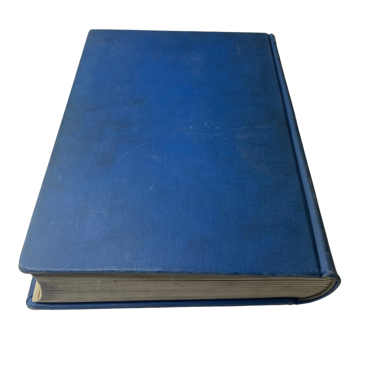 Side view of Time Magazine Library Bound Weekly Magazine, October 3 to December 26, 1938. The blue cover showcases slight wear indicative of library use.