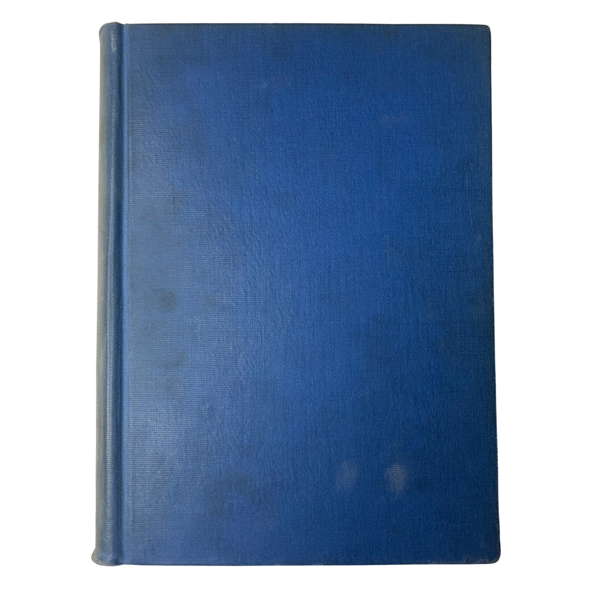 The back cover of Time Magazine Library Bound January-March 27, 1939, showcasing the solid blue material, highlighting its library-bound edition status.