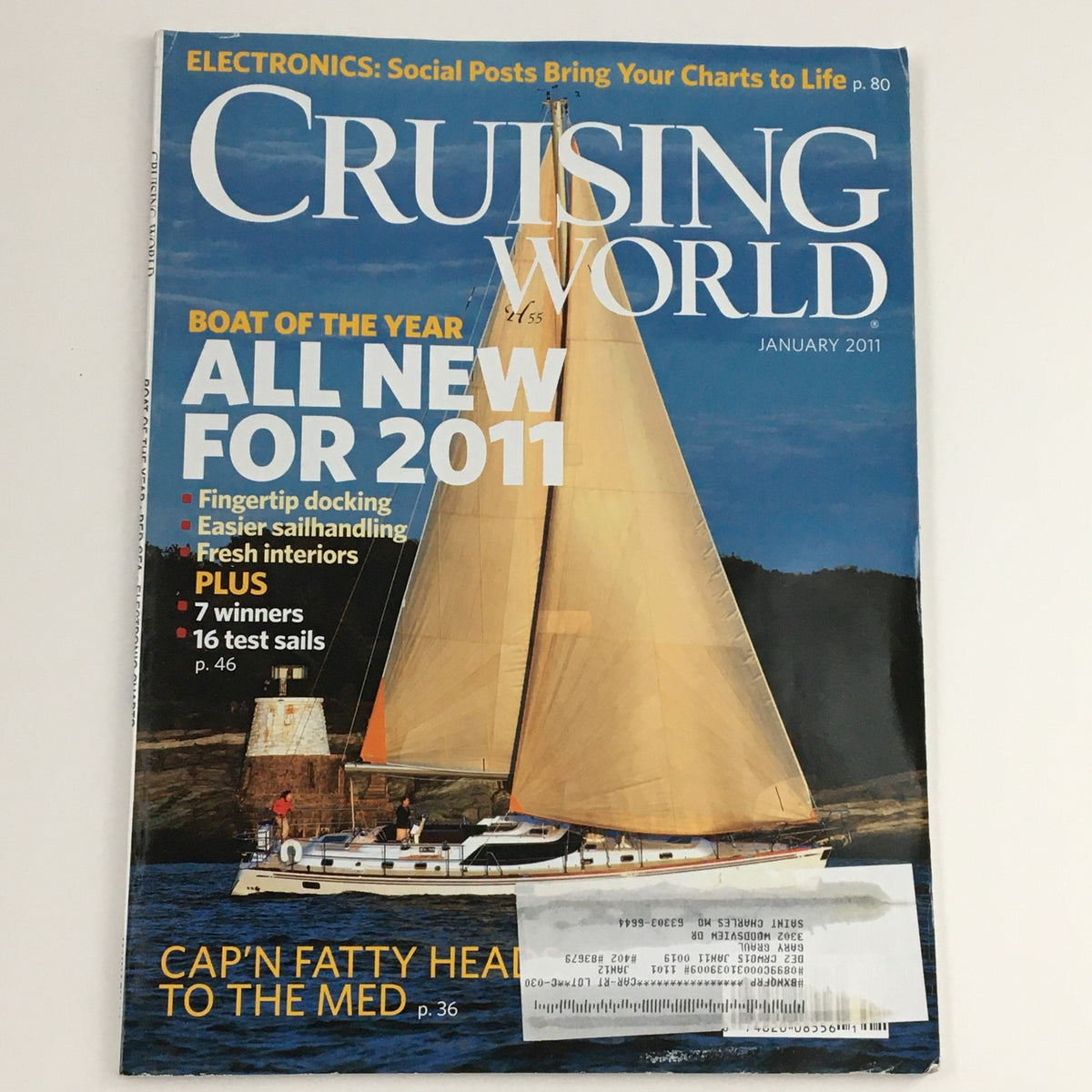 Cover of Cruising World Magazine January 2011 featuring the title 'Cruising World Magazine January 2011 Wild Card First Mate Carolyn Goodlander' with a sailboat on the cover.