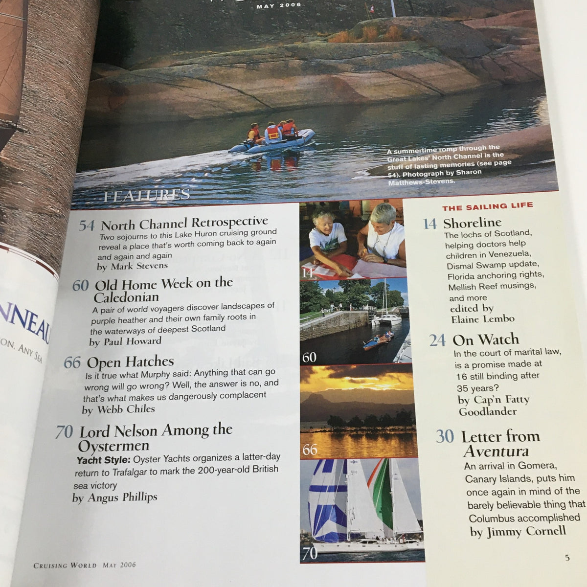 May 2006 issue of Cruising World Magazine featuring the Oyster 56 Kuyenda sailing off Antigua, capturing the essence of ocean cruising and vibrant seafaring lifestyle.