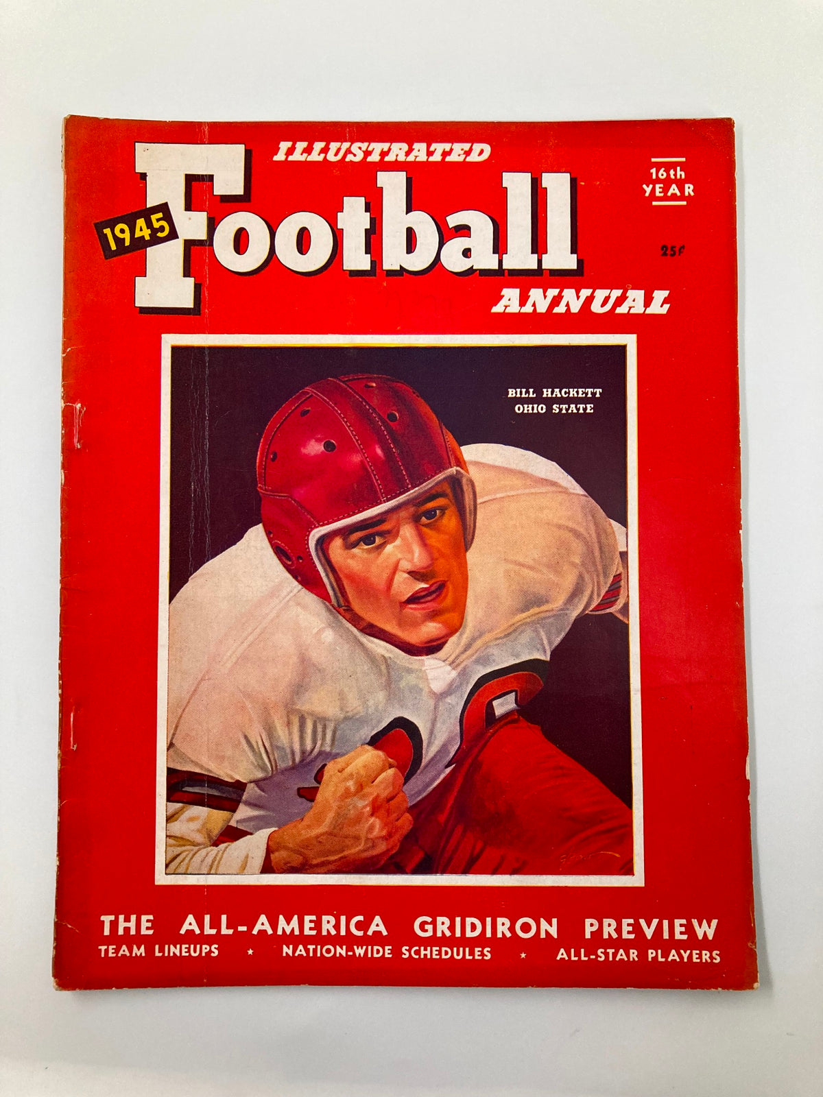 Vintage Illustrated Football Annual 1945 Bill Hackett Ohio State No Label