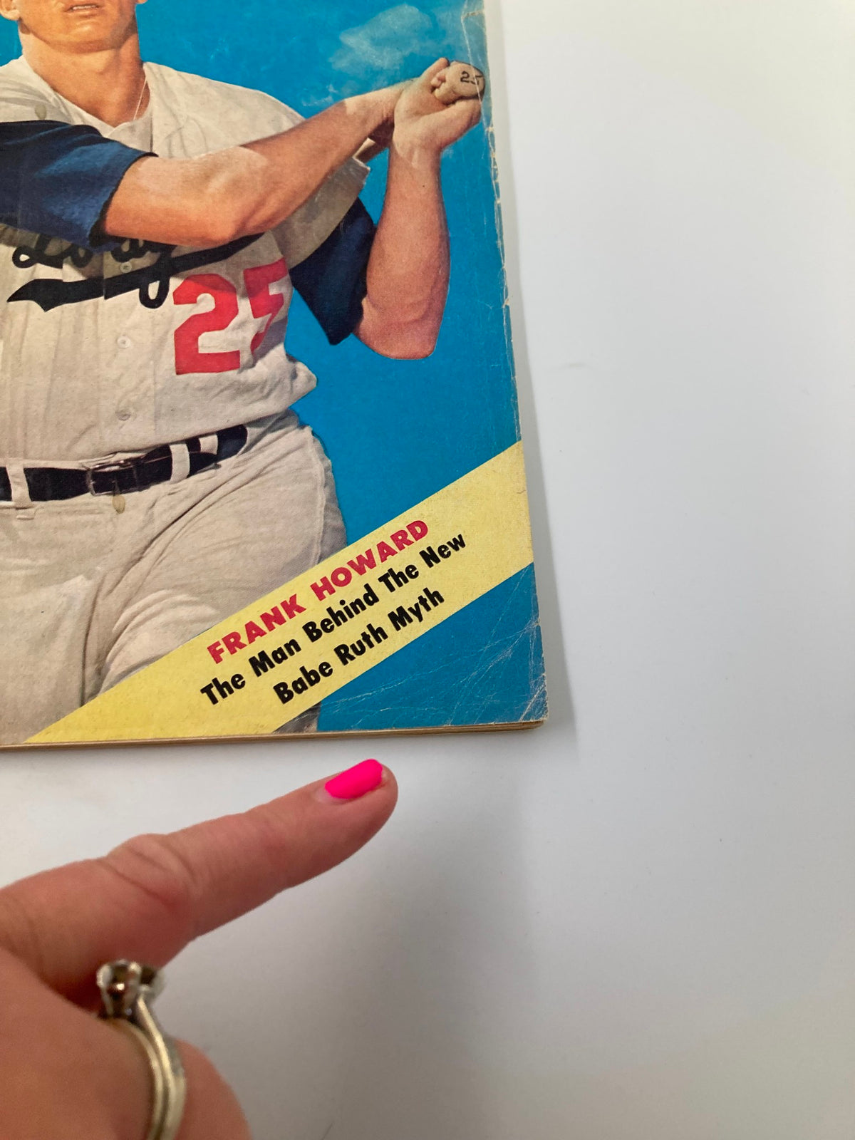 Close-up of the cover of the VTG Sport Magazine April 1961 highlighting Frank Howard's feature article on the cover.