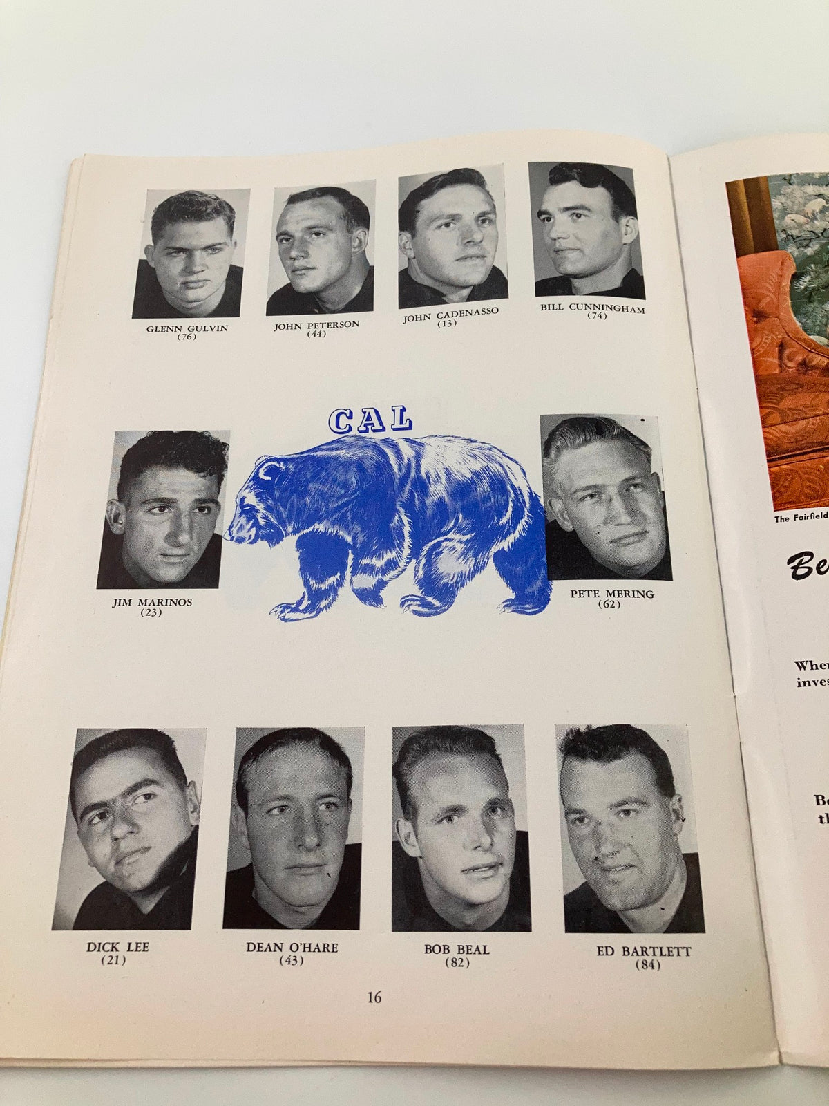 October 14 1950 NCAA USC Trojans vs California Golden Bears Pigskin Review displaying additional player portraits for California Golden Bears.
