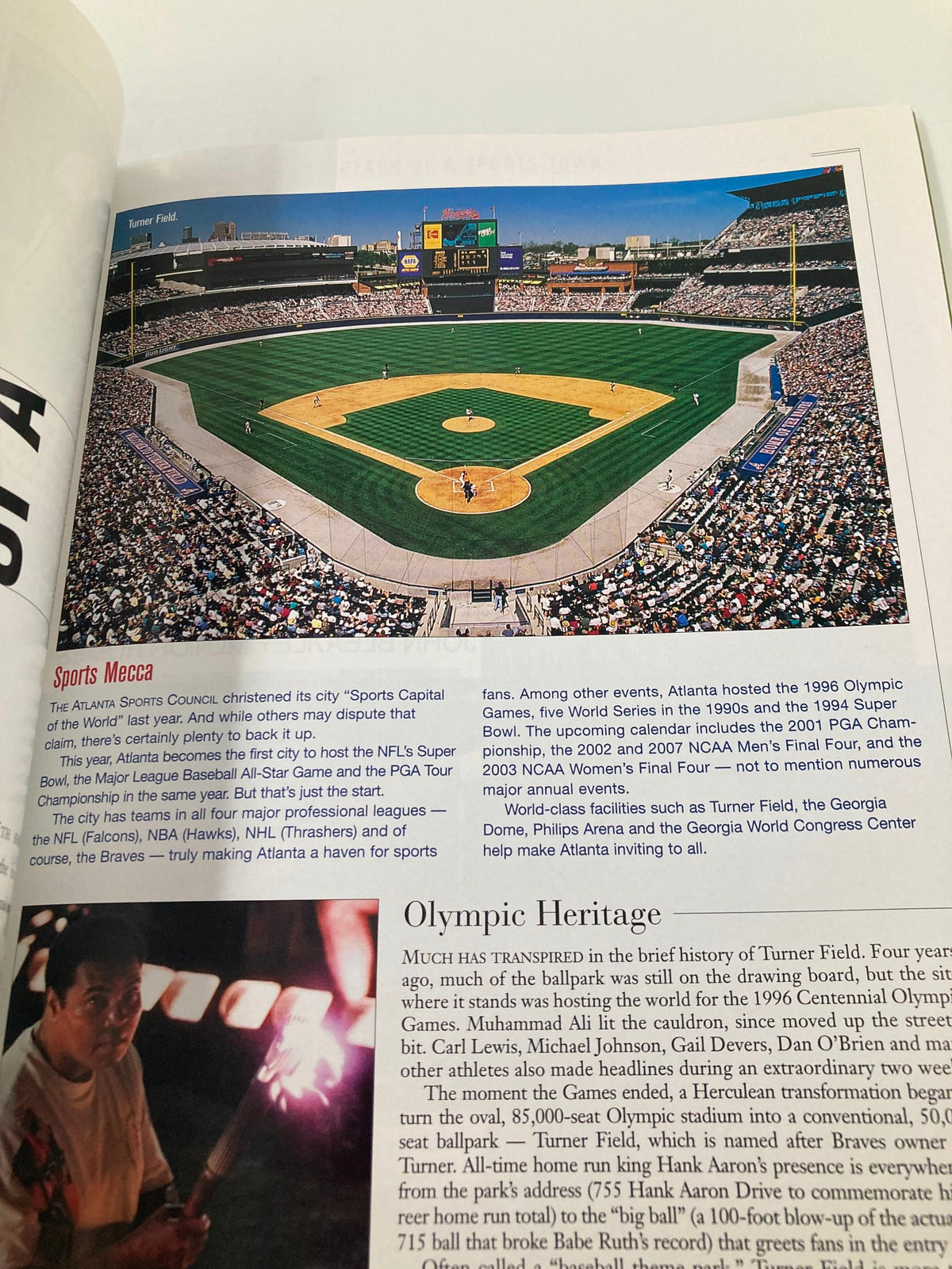 2000 Major League Basketball All Star Game Official Program featuring a panoramic view of Turner Field, detailing its significance in sports history.