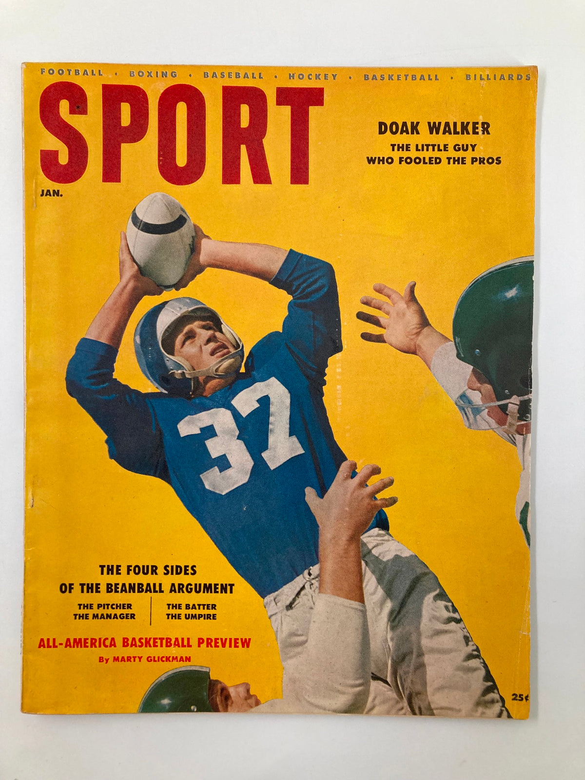Cover of January 1956 VTG Sport Magazine featuring Doak Walker, titled 'The Little Guy Who Fooled The Pros', showcasing sports-themed imagery and vintage design.