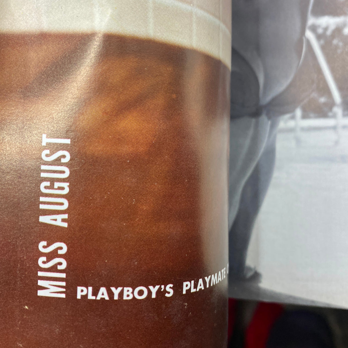 Interior page of Playboy Magazine August 1966 highlighting Miss August, showcasing the magazine's iconic Playmate feature, enhancing its collectible value.