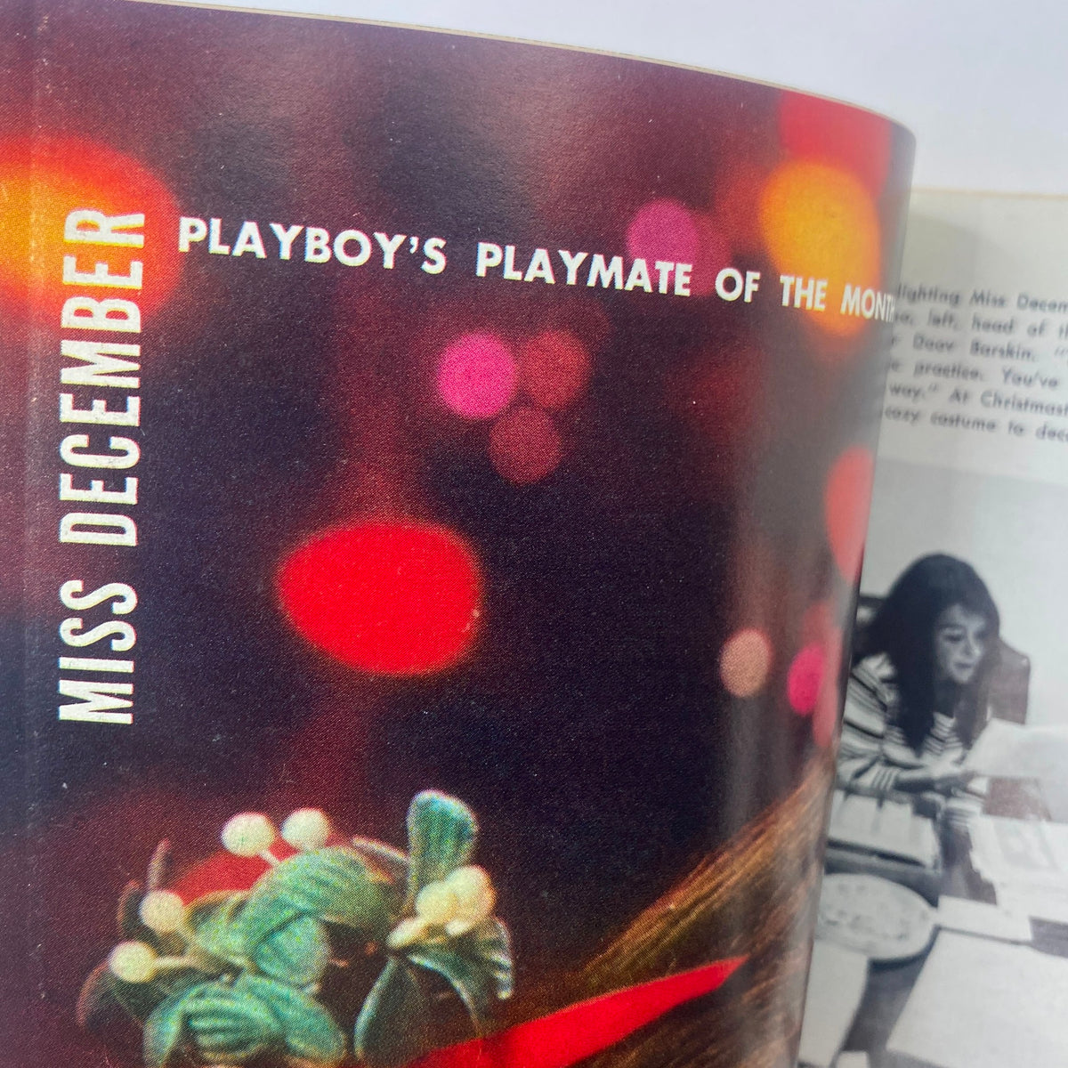Inside page of VTG Playboy Magazine December 1966 showcasing the announcement of Susan Bernard as Playboy's Playmate of the Month.