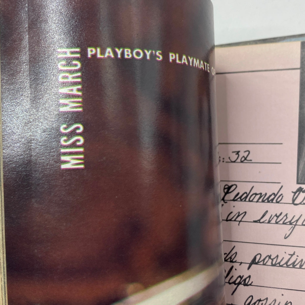 Inside page of March 1983 Playboy Magazine highlighting Miss March with detailed descriptions, centered around Alana Soares.