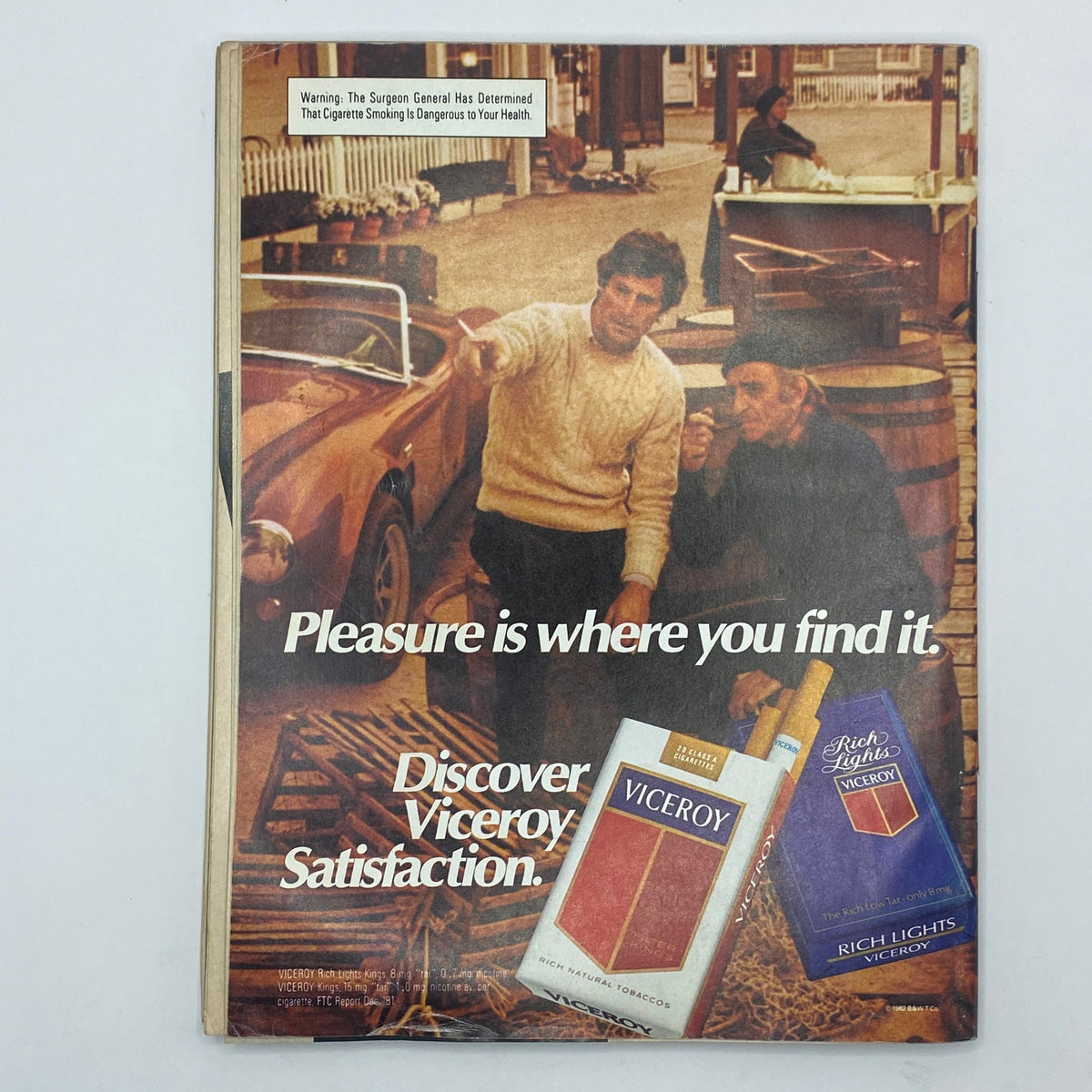 Back cover of March 1983 Playboy Magazine featuring a vintage advertisement for Viceroy cigarettes, showcasing 1980s marketing style.