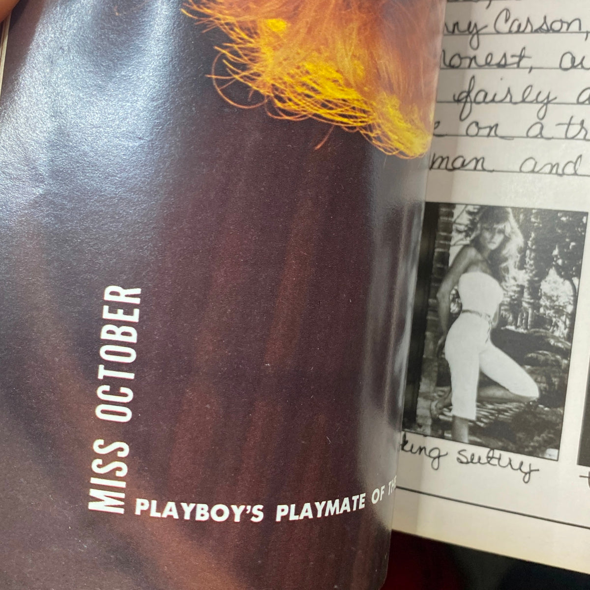Inside page of VTG Playboy Magazine October 1982 highlighting Miss October, Playboy's Playmate of the Month, showcasing classic vintage photography.