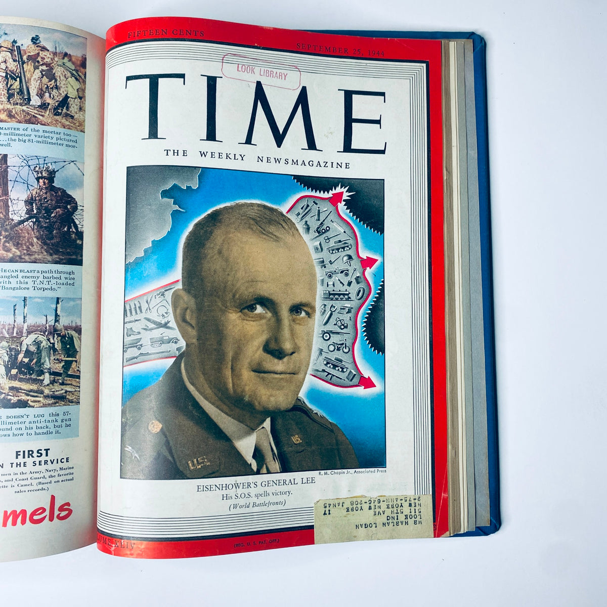 Cover of Time Magazine Library Bound Weekly, September 25, 1944, featuring General John C. H. Lee and the title 'EISENHOWER'S GENERAL LEE'.