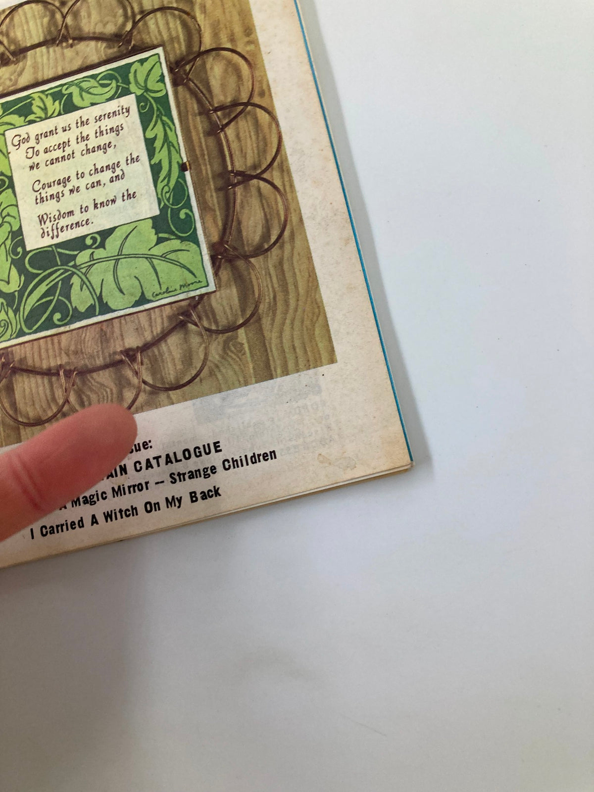 Close-up of the VTG Forum Magazine November 1967 Vol 2 #38 cover, highlighting the decorative border and text including 'How To Make A Magic Mirror'.
